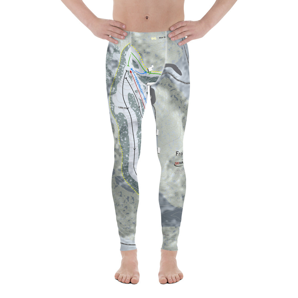 Frost Fire, North Dakota Ski Trail Map Men&#39;s Base Layer Bottom - Powderaddicts