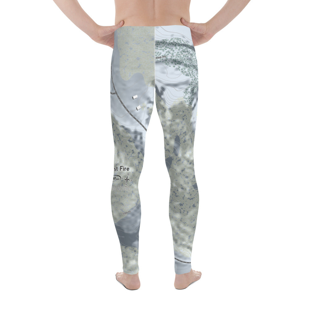 Frost Fire, North Dakota Ski Trail Map Men's Base Layer Bottom - Powderaddicts