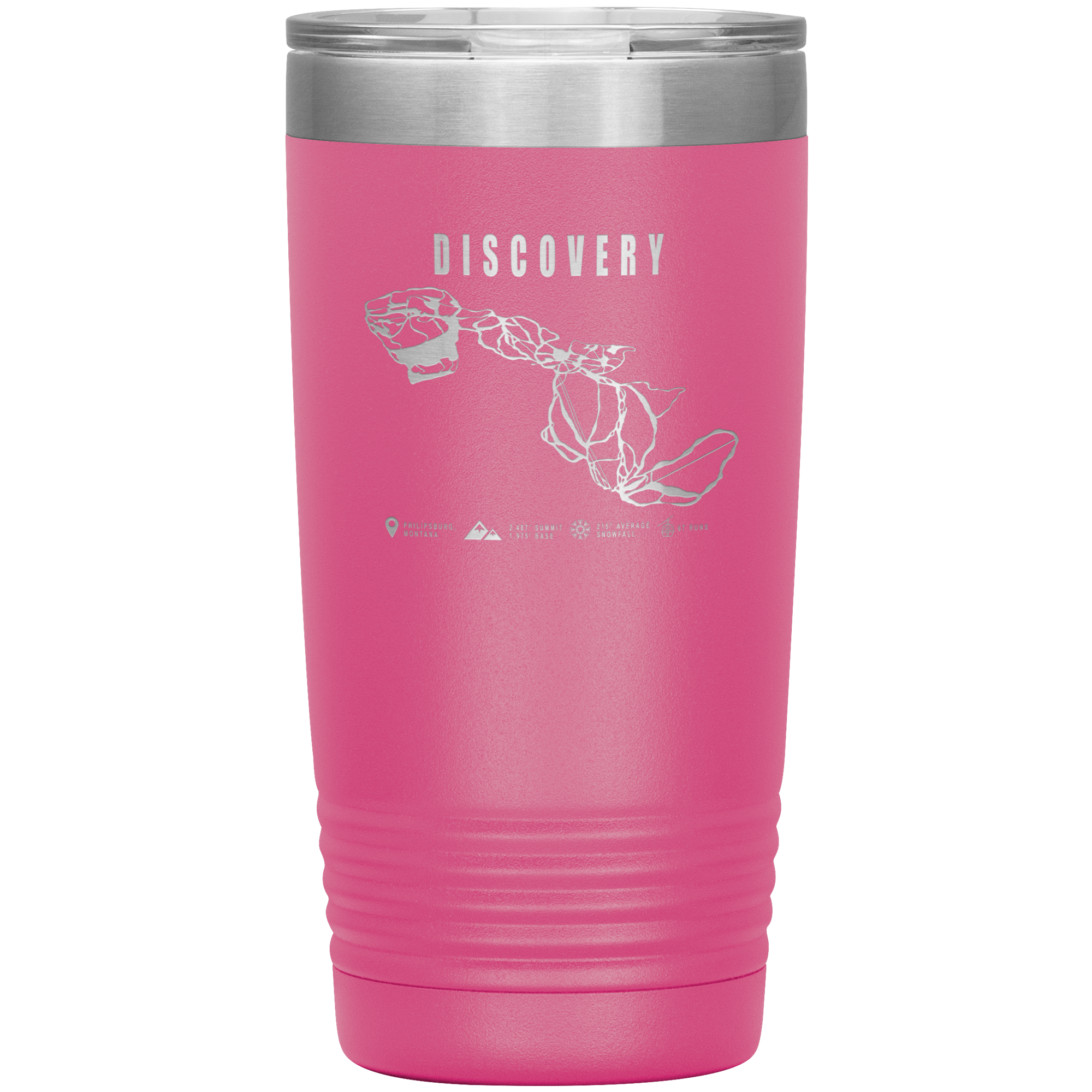 Discovery Montana Ski Trail Map 20oz Tumbler - Powderaddicts