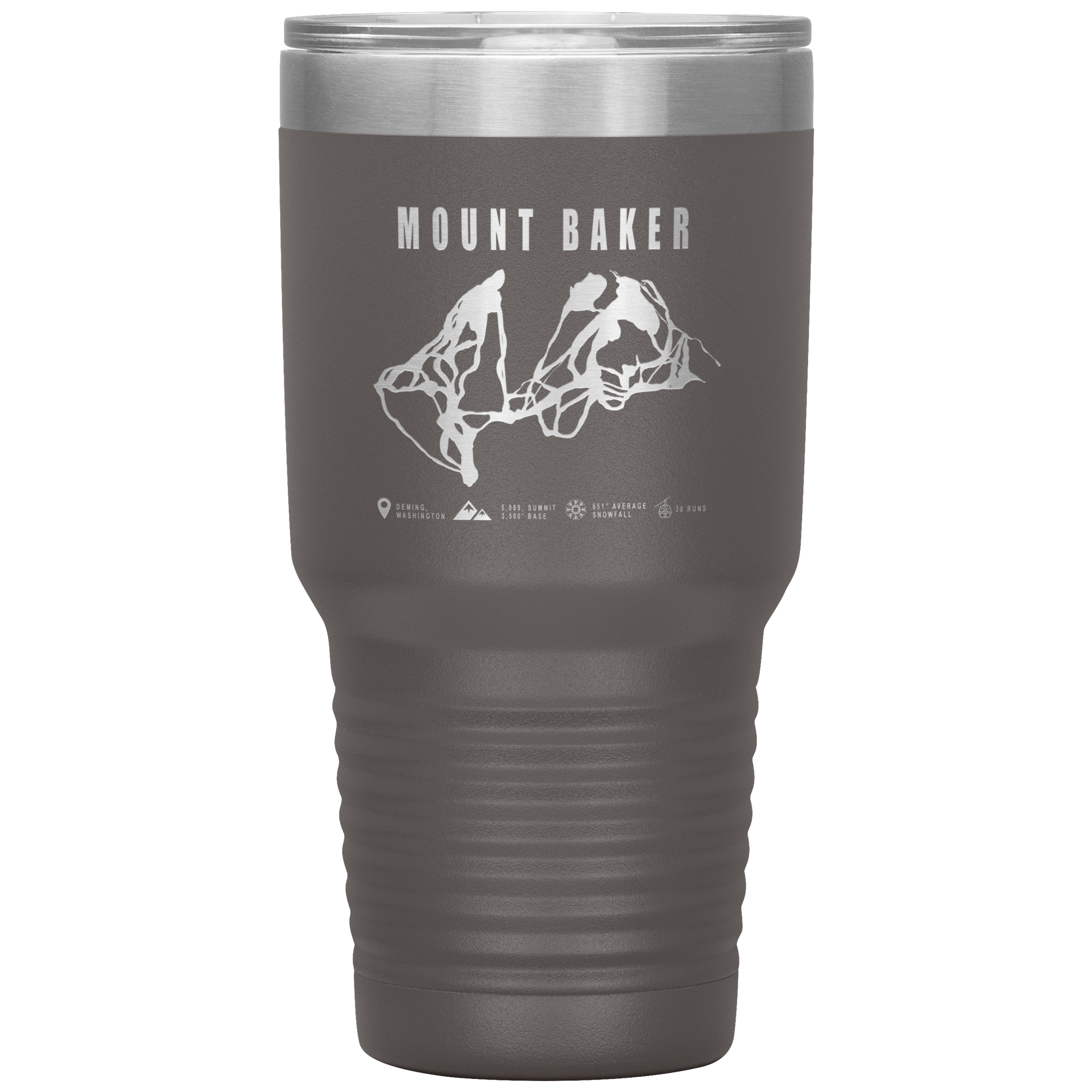 Mount Baker, Washington Ski Trail Map 30oz Tumbler - Powderaddicts