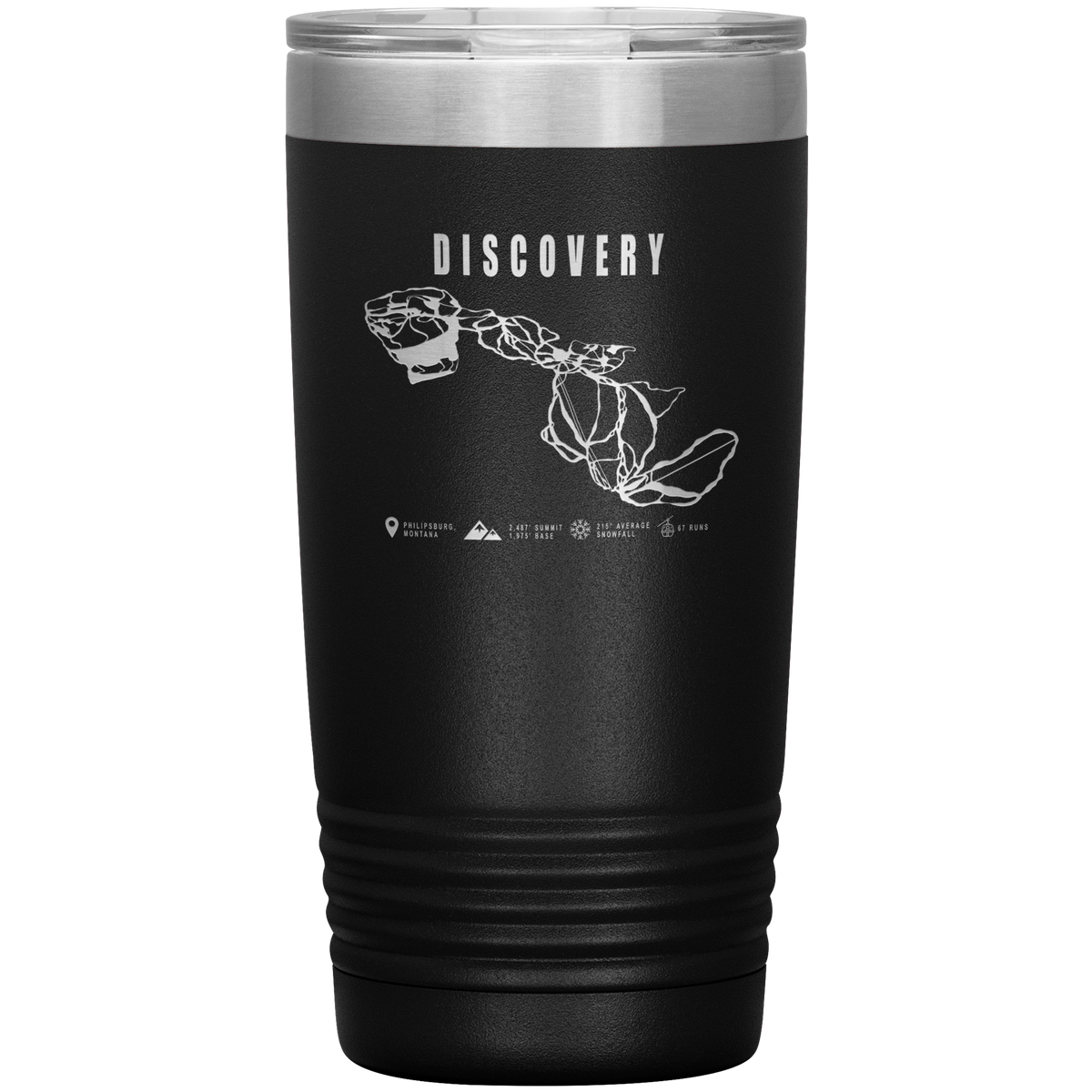 Discovery Montana Ski Trail Map 20oz Tumbler - Powderaddicts