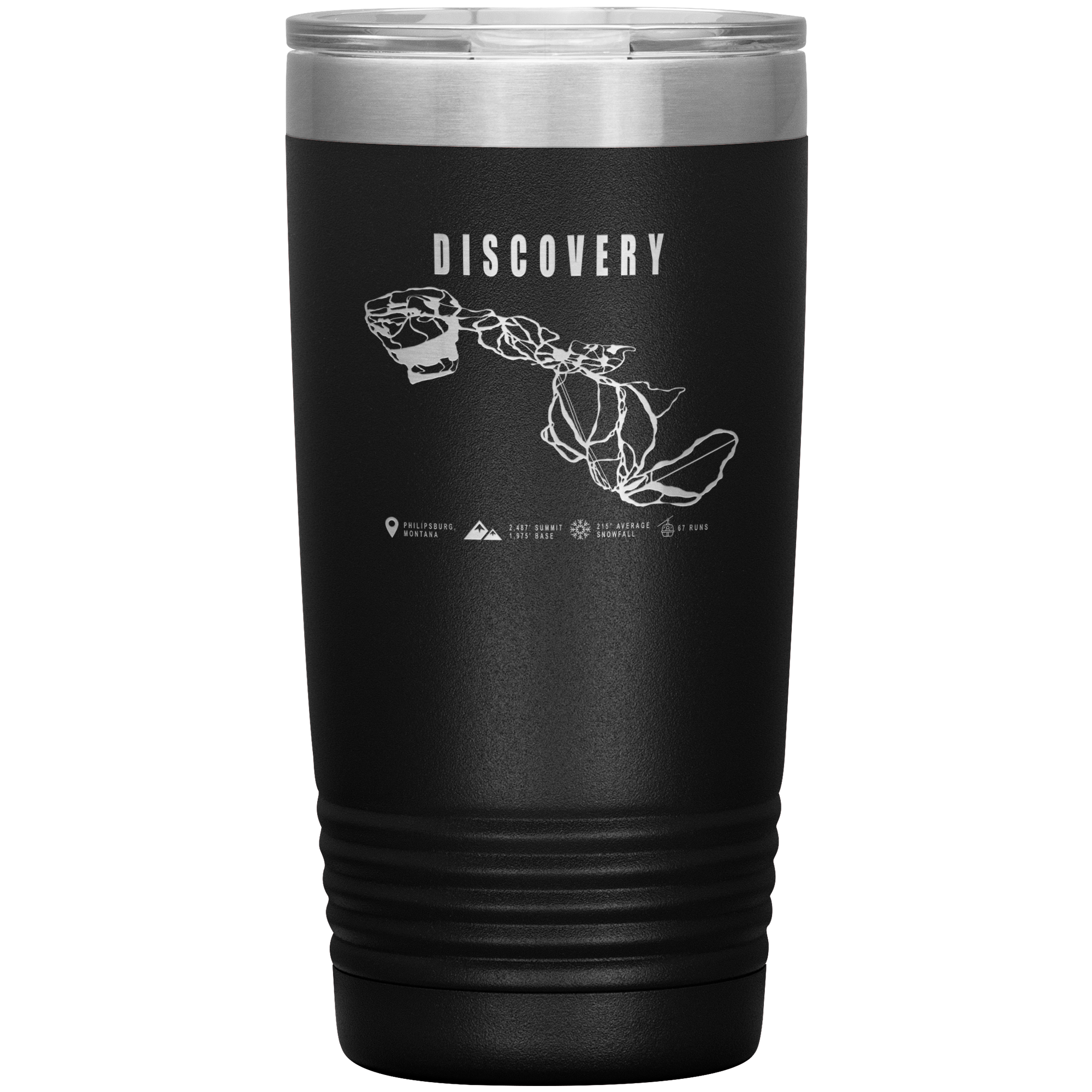 Discovery Montana Ski Trail Map 20oz Tumbler - Powderaddicts