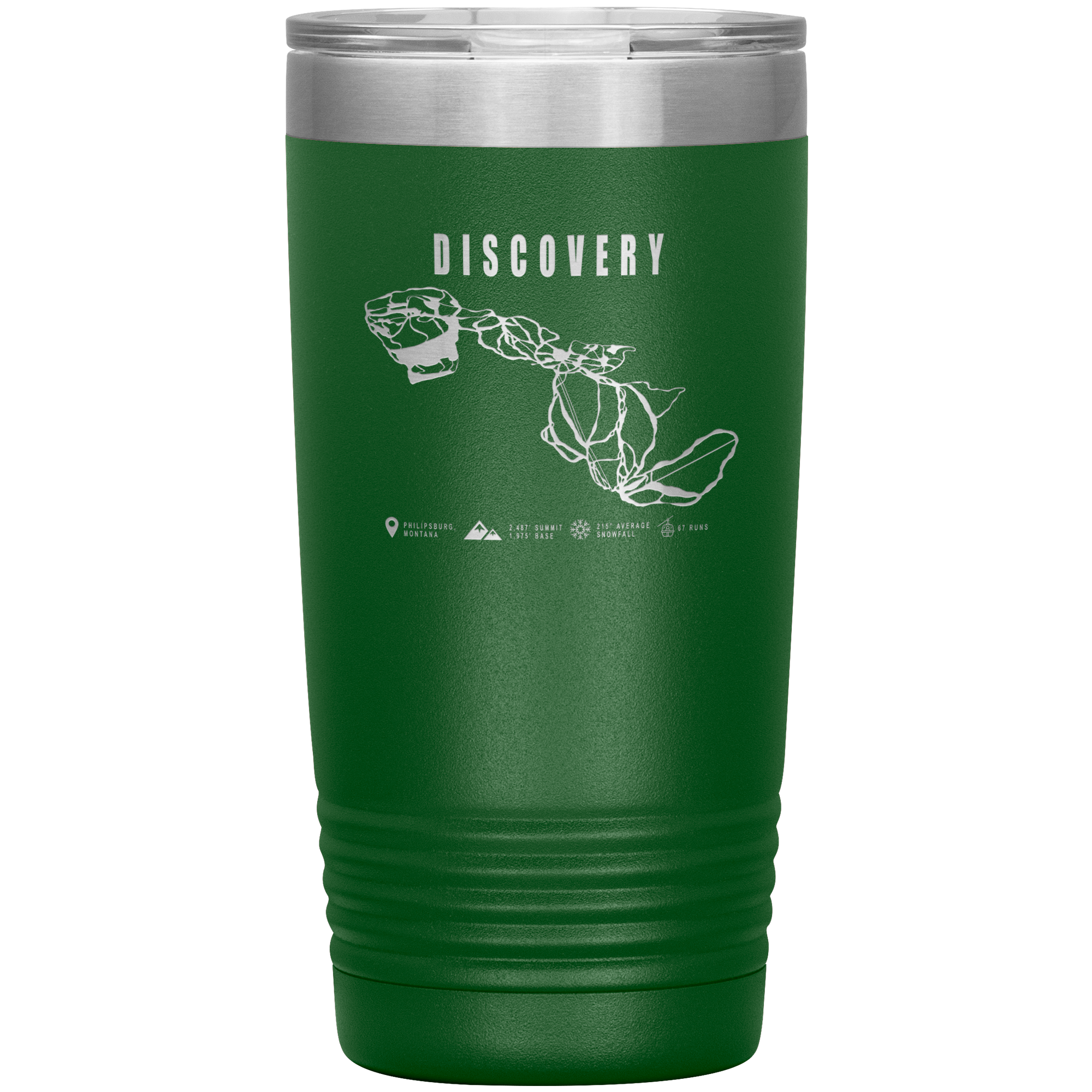 Discovery Montana Ski Trail Map 20oz Tumbler - Powderaddicts