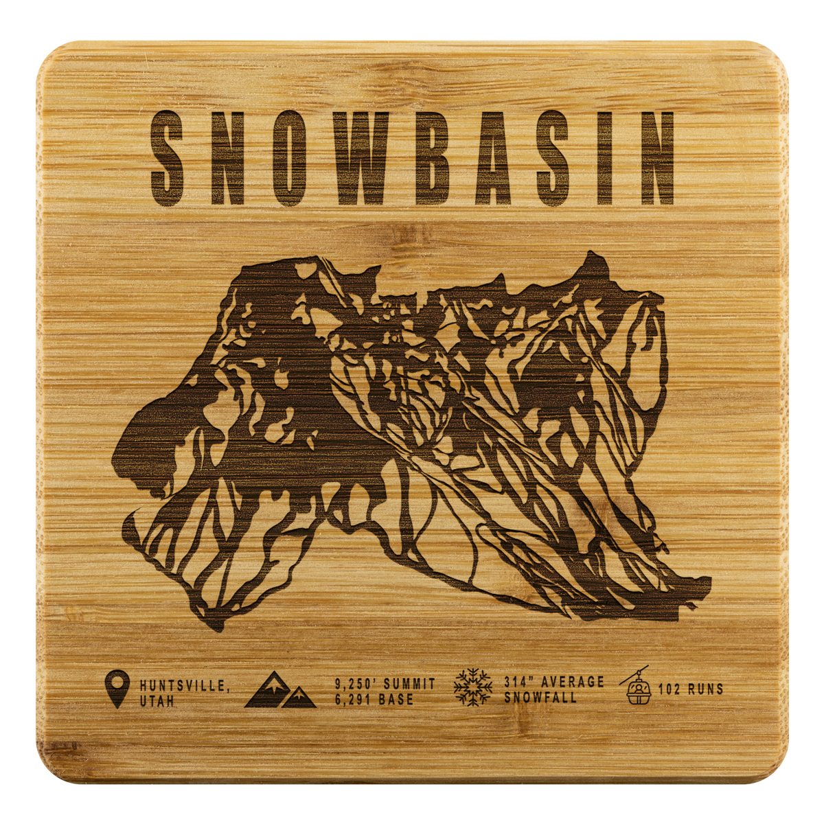 Snowbasin, Utah Ski Trail Map - Bamboo Coaster - Powderaddicts