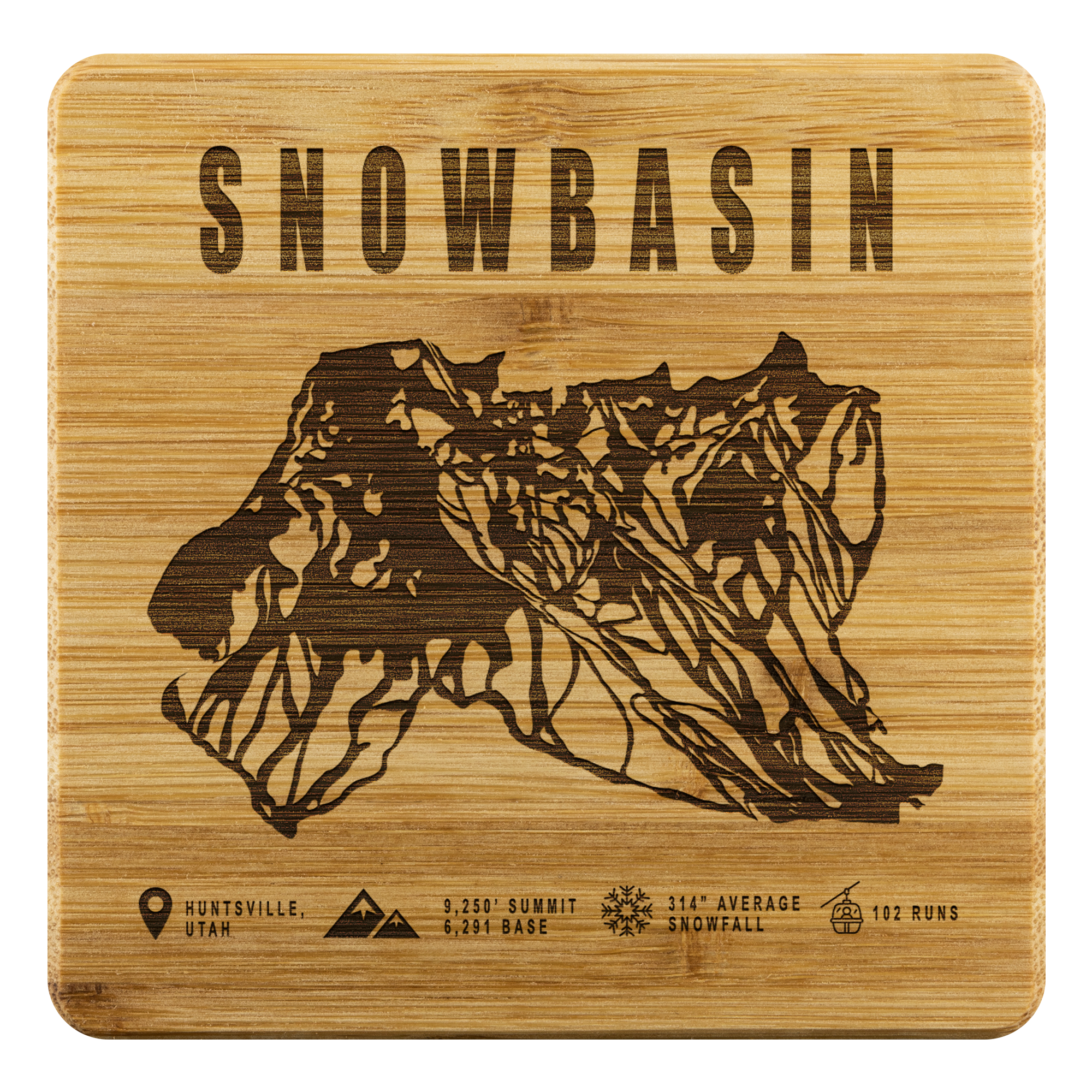 Snowbasin, Utah Ski Trail Map - Bamboo Coaster - Powderaddicts