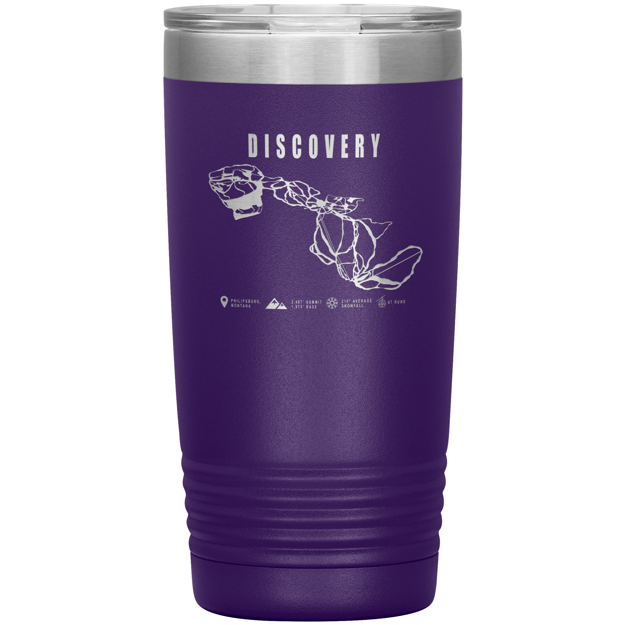 Discovery Montana Ski Trail Map 20oz Tumbler - Powderaddicts