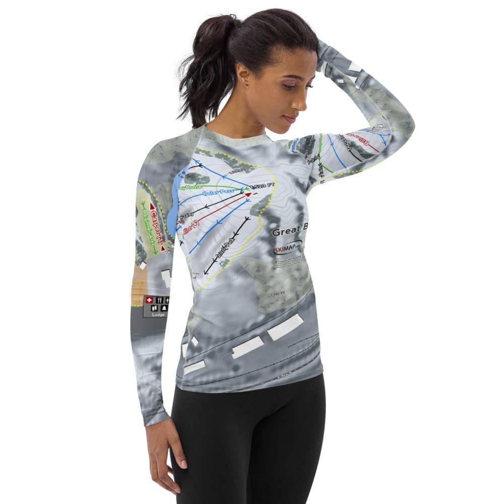 Great Bear, South Dakota Ski Trail Map Women's Base Layer Top - Powderaddicts