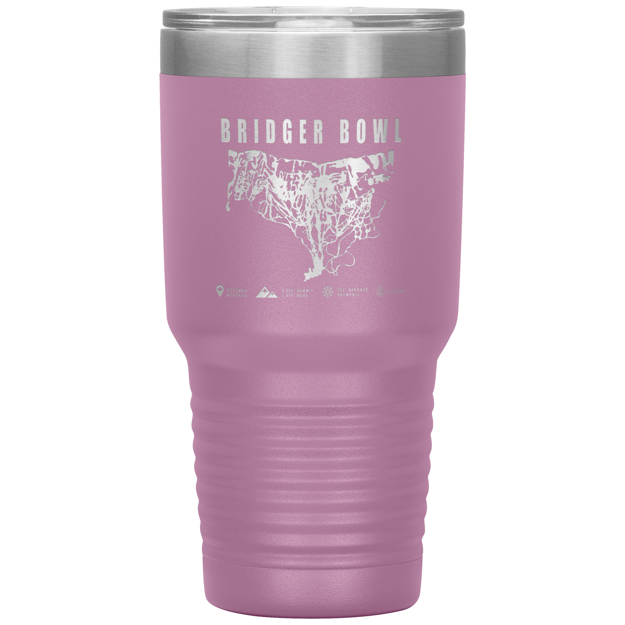 Bridger Bowl Montana Ski Trail Map 30oz Tumbler - Powderaddicts