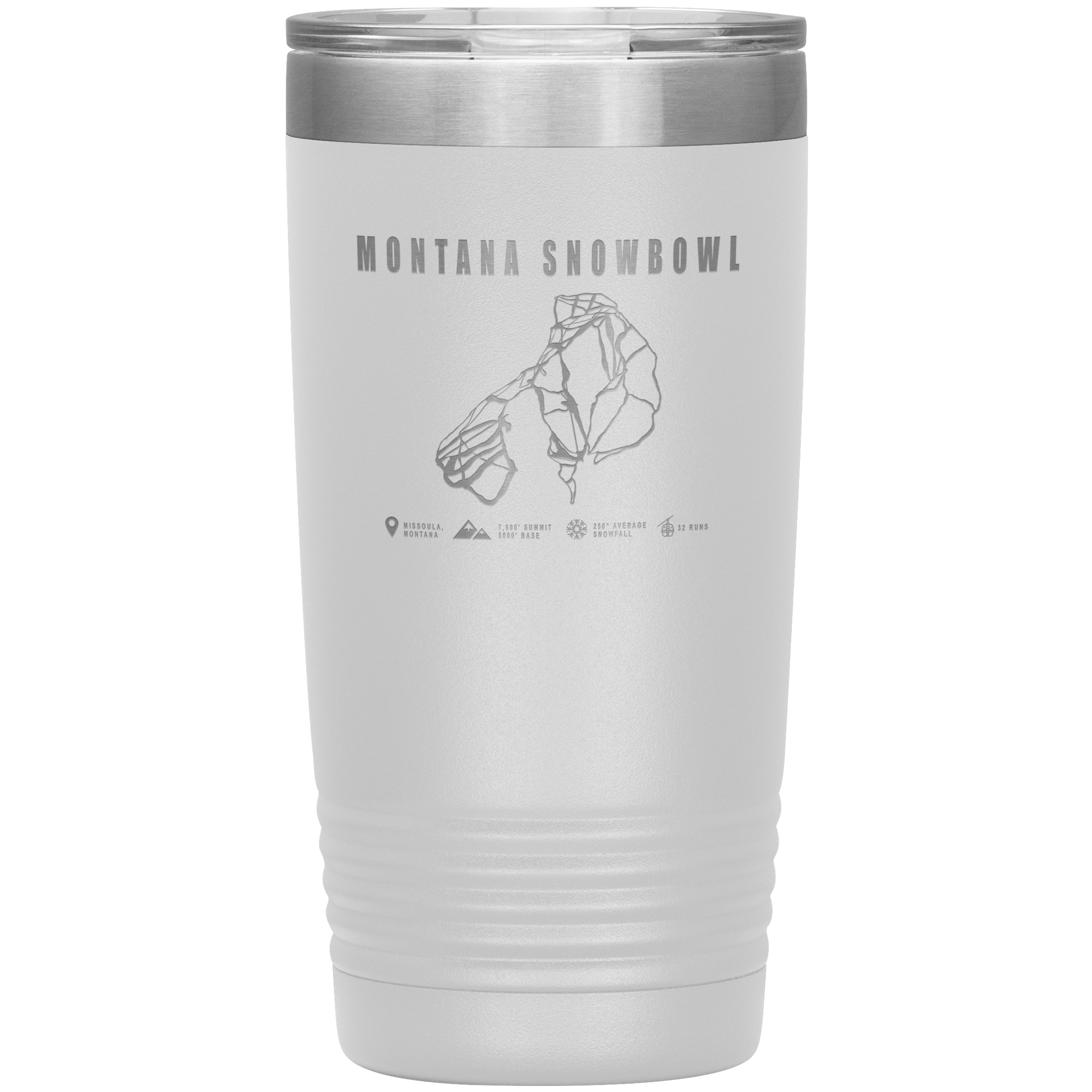 Montana Snowbowl, Montana Ski Trail Map 20oz Tumbler - Powderaddicts