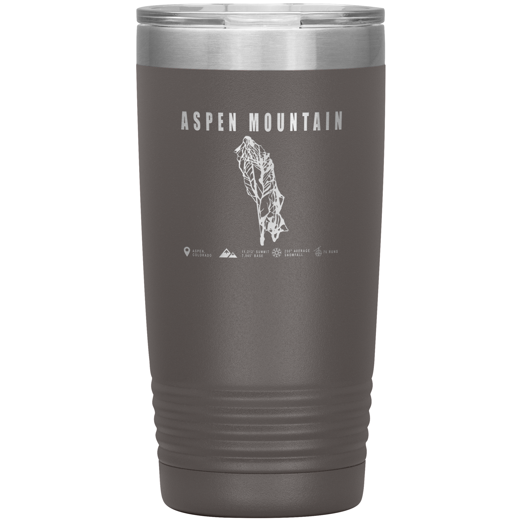 Aspen Mountain Colorado Ski Trail Map 20oz Tumbler - Powderaddicts