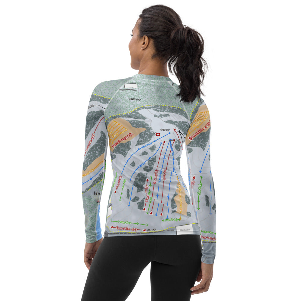 Hidden Valley, Pennsylvania Ski Trail Map Women's Base Layer Top - Powderaddicts