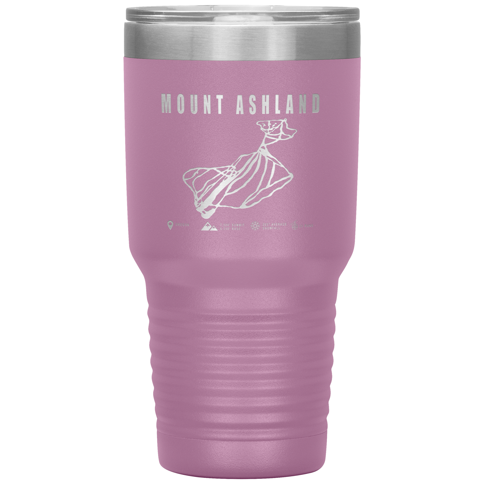 Mount Ashland, Oregon Ski Trail Map 30oz Tumbler - Powderaddicts