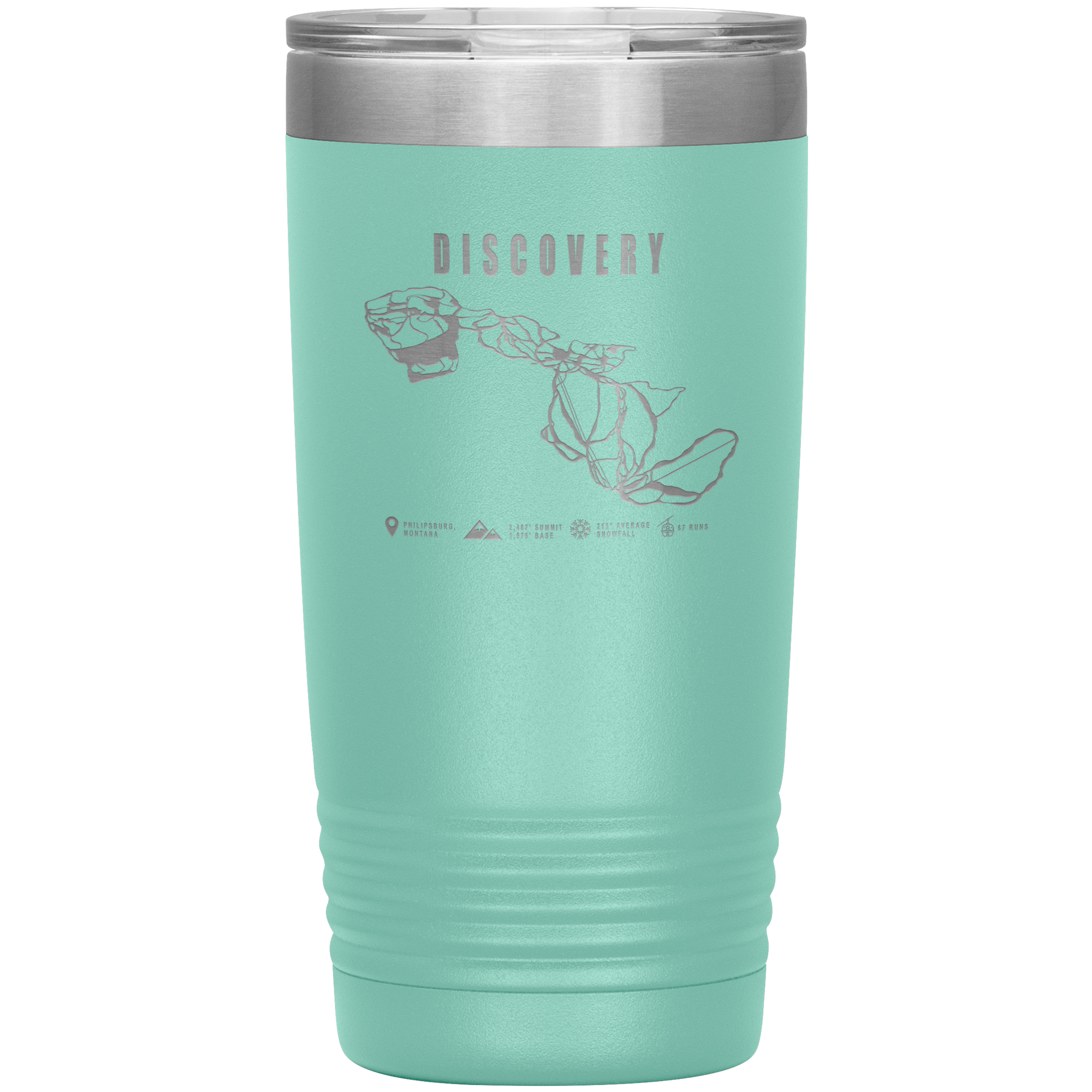 Discovery Montana Ski Trail Map 20oz Tumbler - Powderaddicts