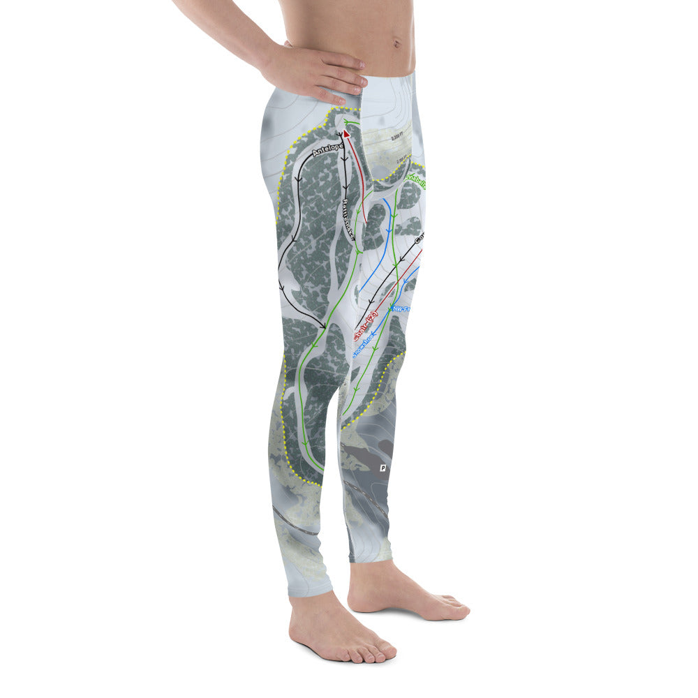 Huff Hills, North Dakota Ski Trail Map Men's Base Layer Bottom - Powderaddicts