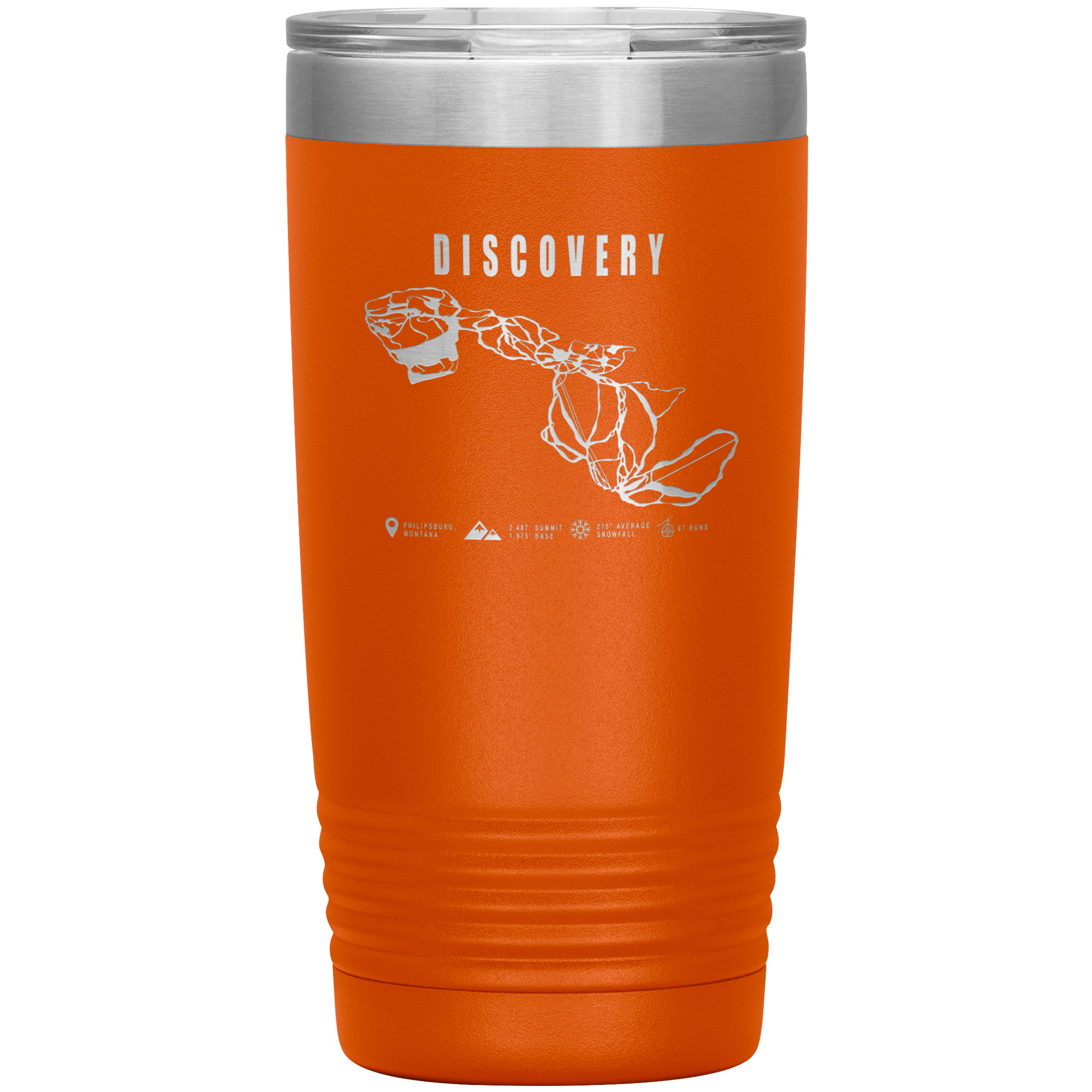 Discovery Montana Ski Trail Map 20oz Tumbler - Powderaddicts