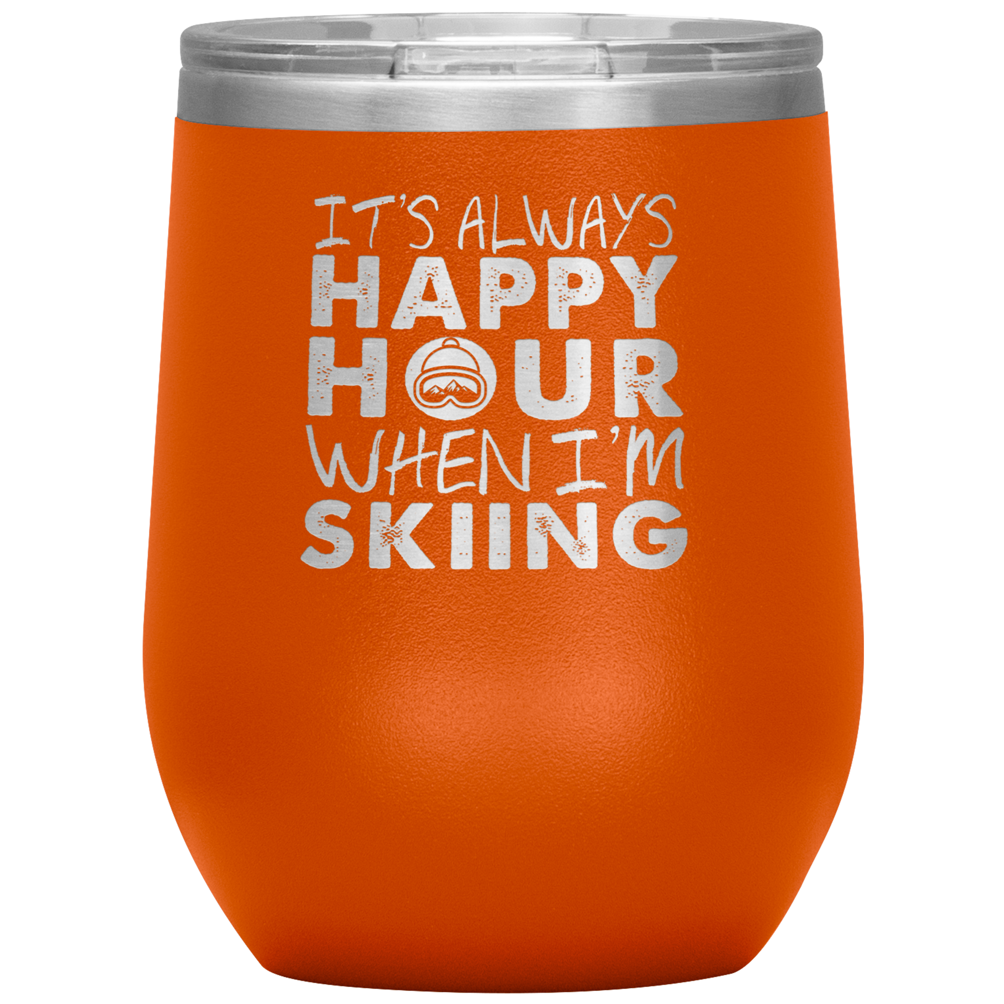 It's Always Happy Hour When I'm Skiing 32oz Water Bottle Tumbler