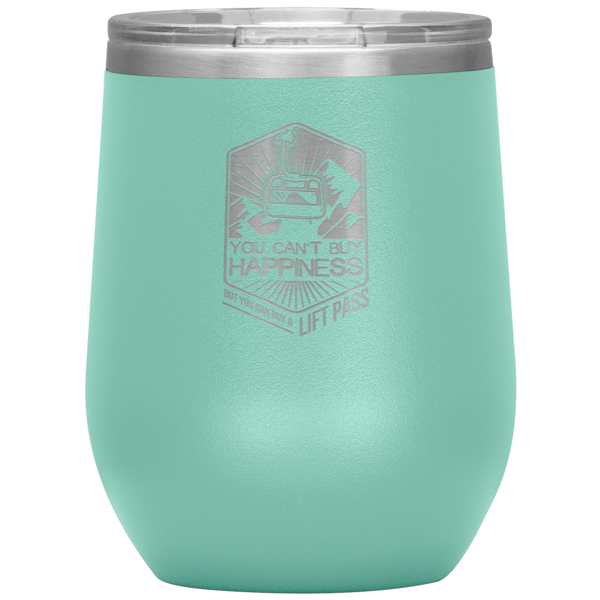 You Can't Buy Happiness But You Can Buy A Lift Pass Wine 12oz Tumbler - Powderaddicts