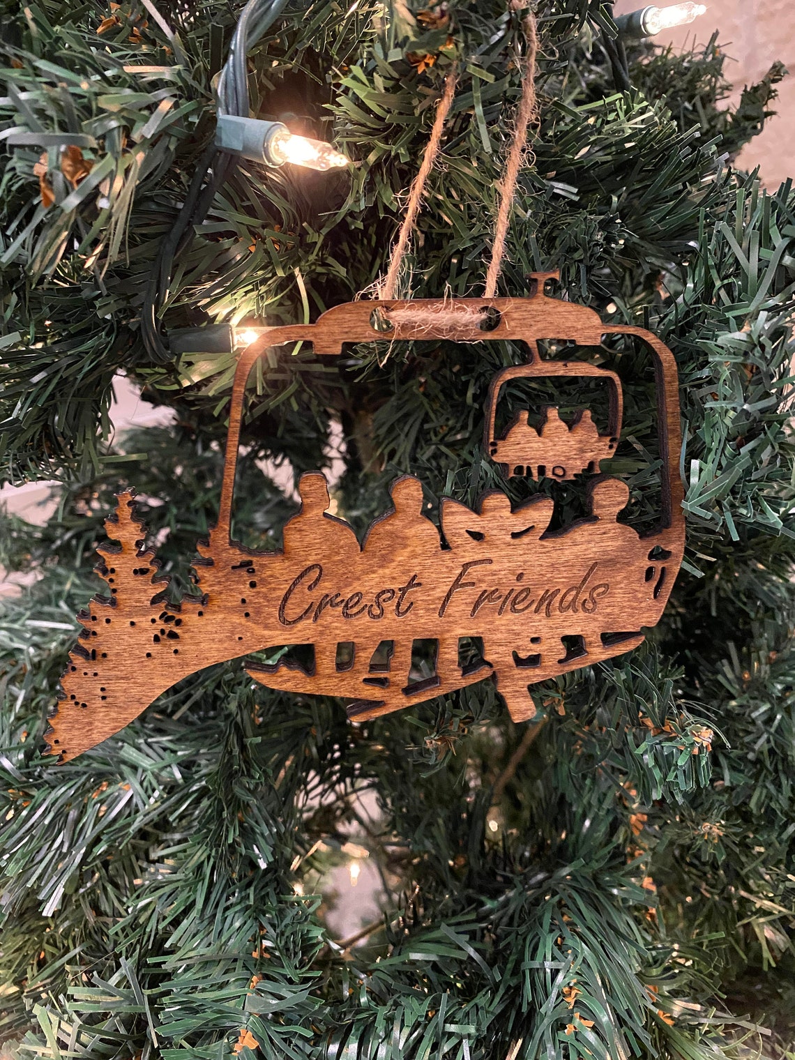 Personalized Chairlift Ski & Snowboard Friends Christmas Ornament Ski Ornament, Skier Gift, Wooden Ornament, Free Personalization