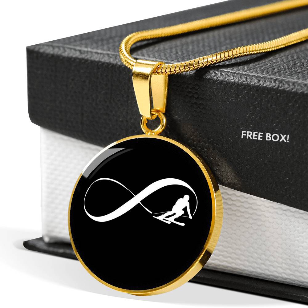 Infinity Ski Pendant Necklace - Powderaddicts