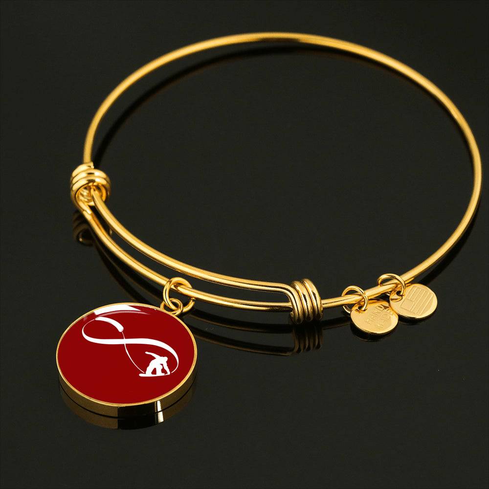 Infinity Snowboard Red Pendant Bangle - Powderaddicts