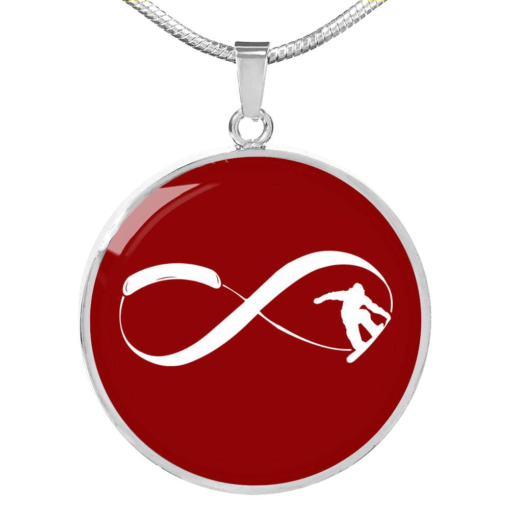 Infinity Snowboard Red Pendant Necklace - Powderaddicts