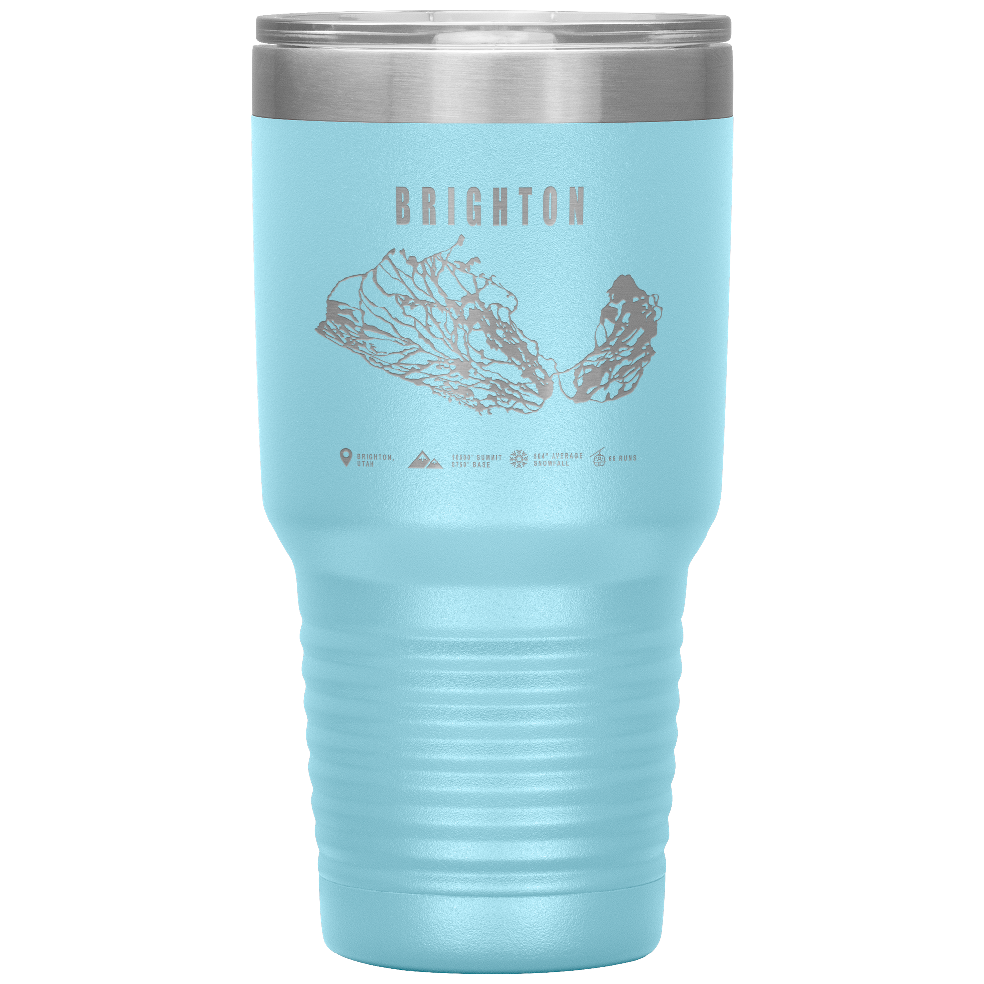 Brighton,Utah Ski Trail Map 30oz Tumbler - Powderaddicts