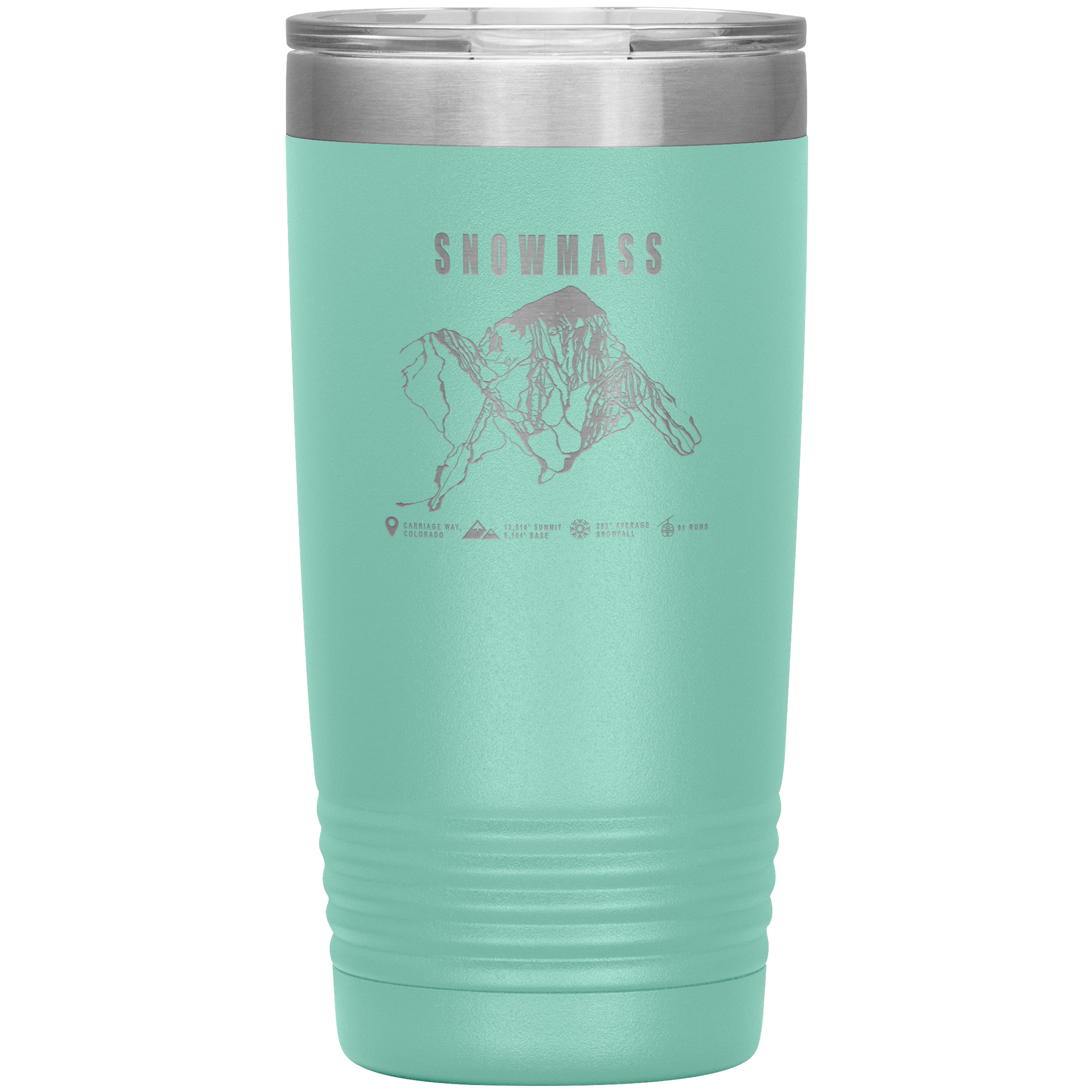 Snowmass Colorado Ski Trail Map 20oz Tumbler - Powderaddicts