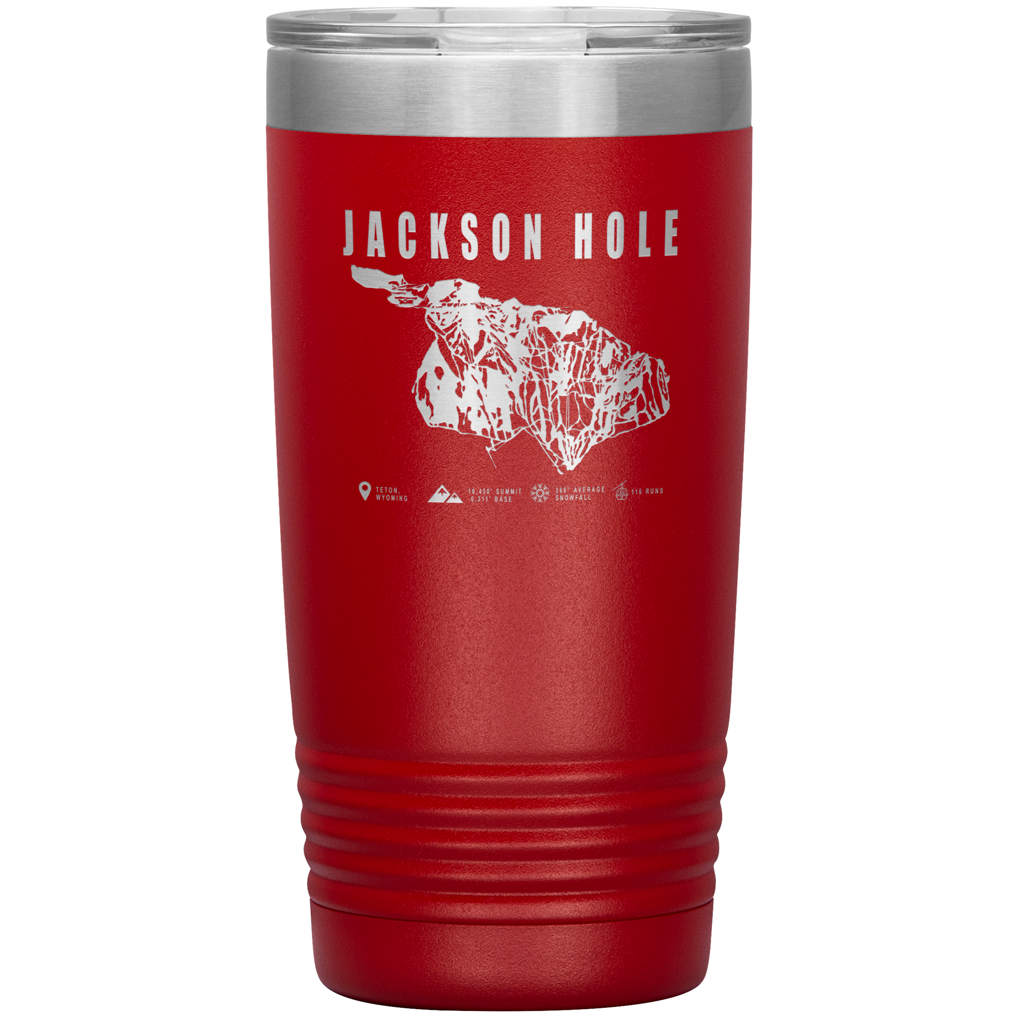 Jackson Hole Wyoming Ski Trail Map 20oz Tumbler - Powderaddicts