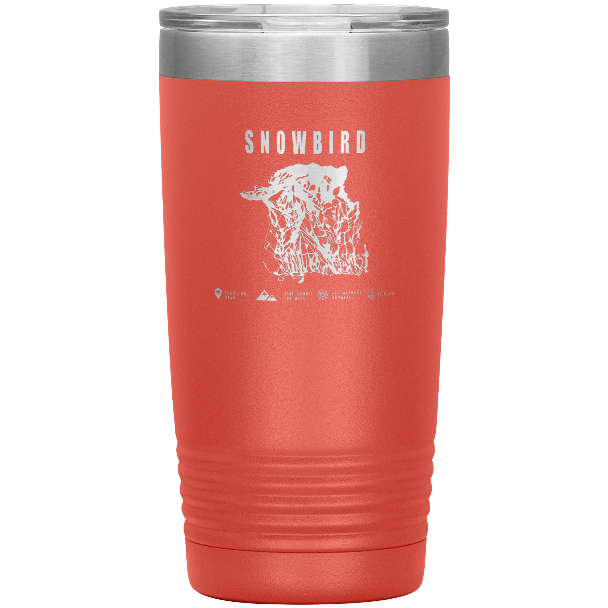 Snowbird,Utah Ski Trail Map 20oz Tumbler - Powderaddicts