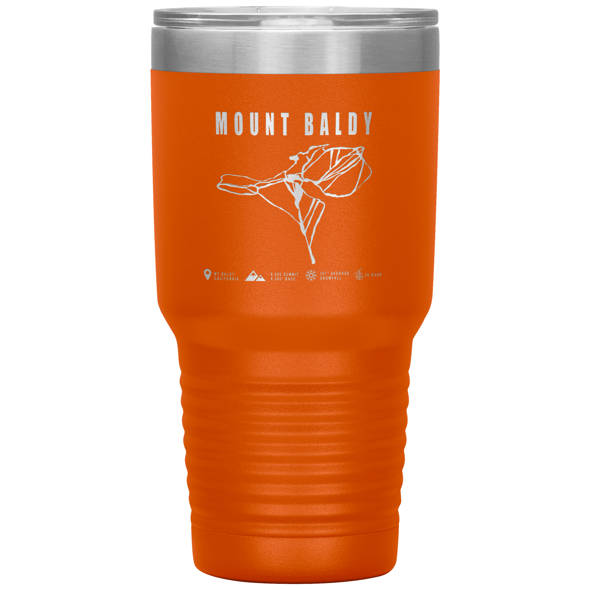 Mount Baldy, California Ski Trail Map 30oz Tumbler - Powderaddicts