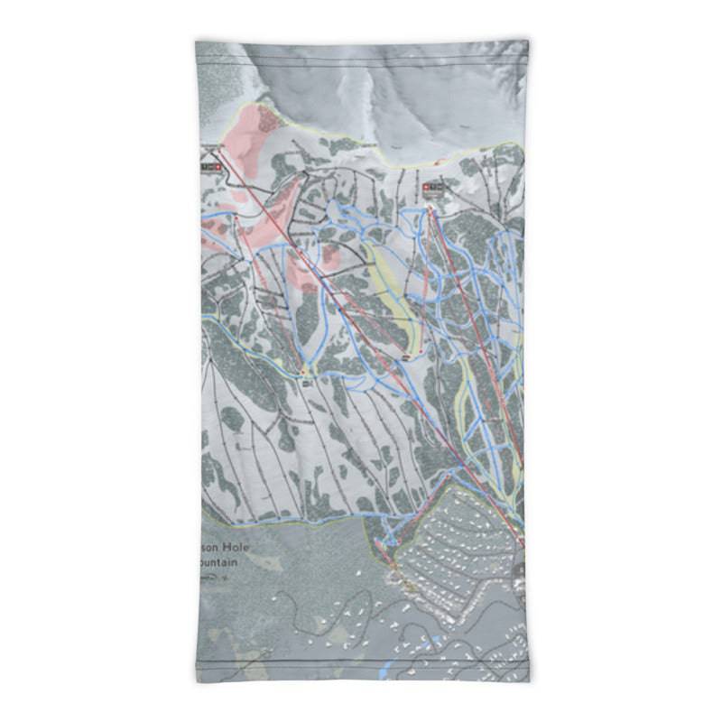 Jackson Hole, Wyoming Ski Trail Map Printed Neck Gaiter - Powderaddicts