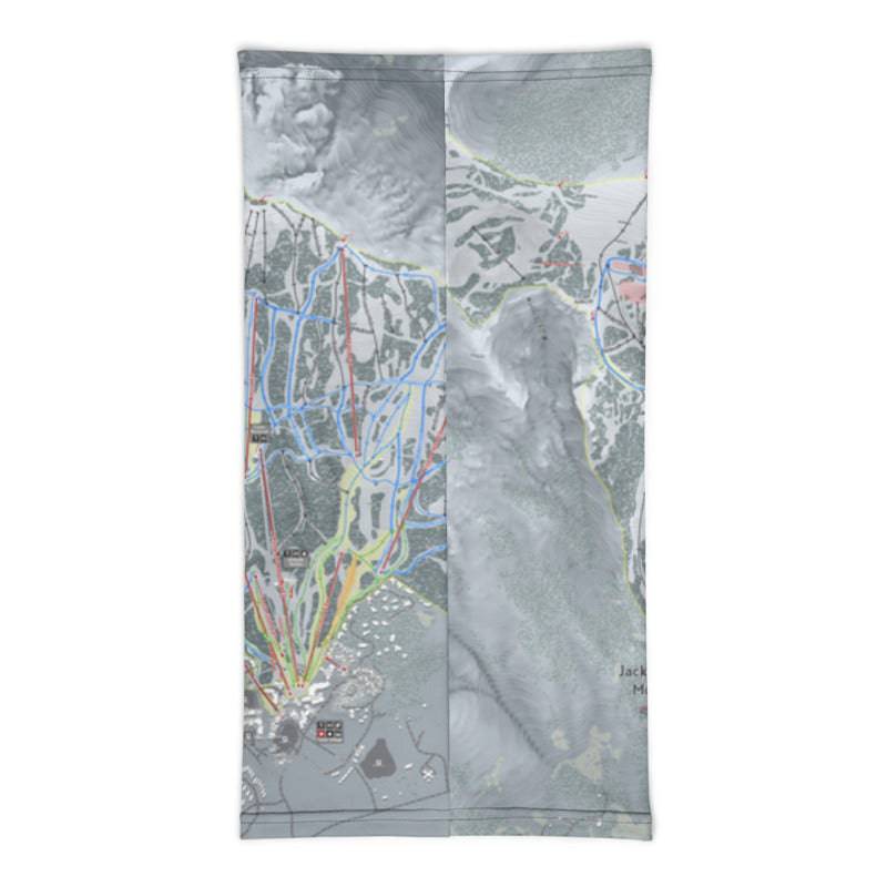 Jackson Hole, Wyoming Ski Trail Map Printed Neck Gaiter - Powderaddicts