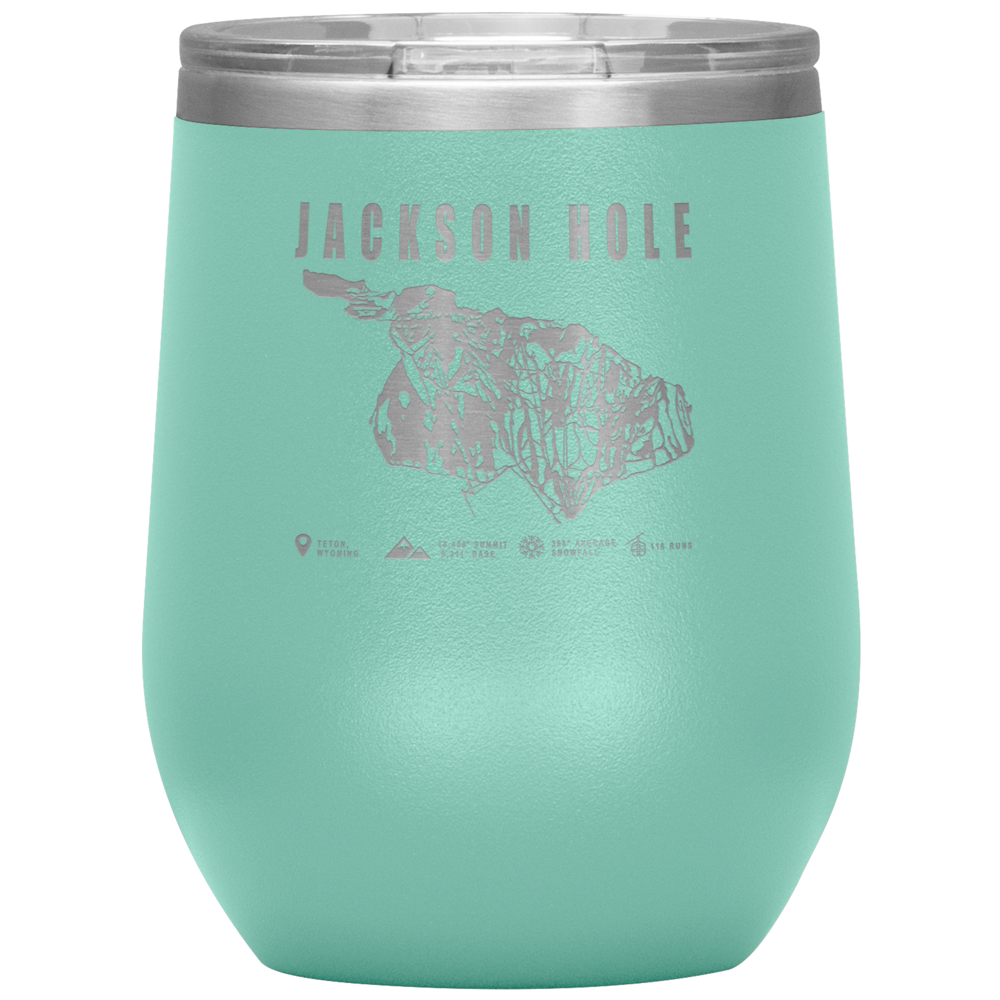 Jackson Hole Wyoming Ski Trail Map Wine 12oz Tumbler - Powderaddicts