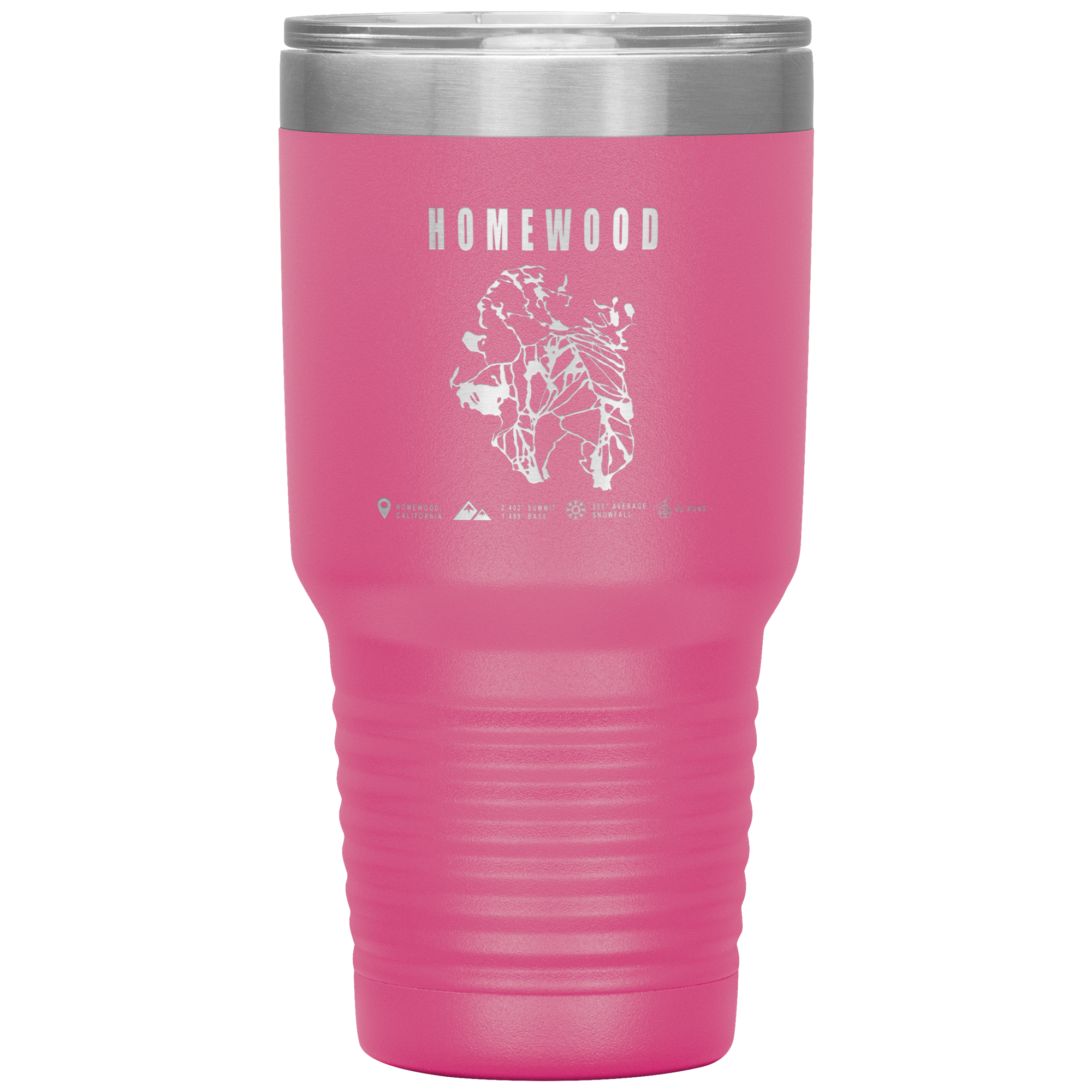 Homewood, California Ski Trail Map 30oz Tumbler - Powderaddicts