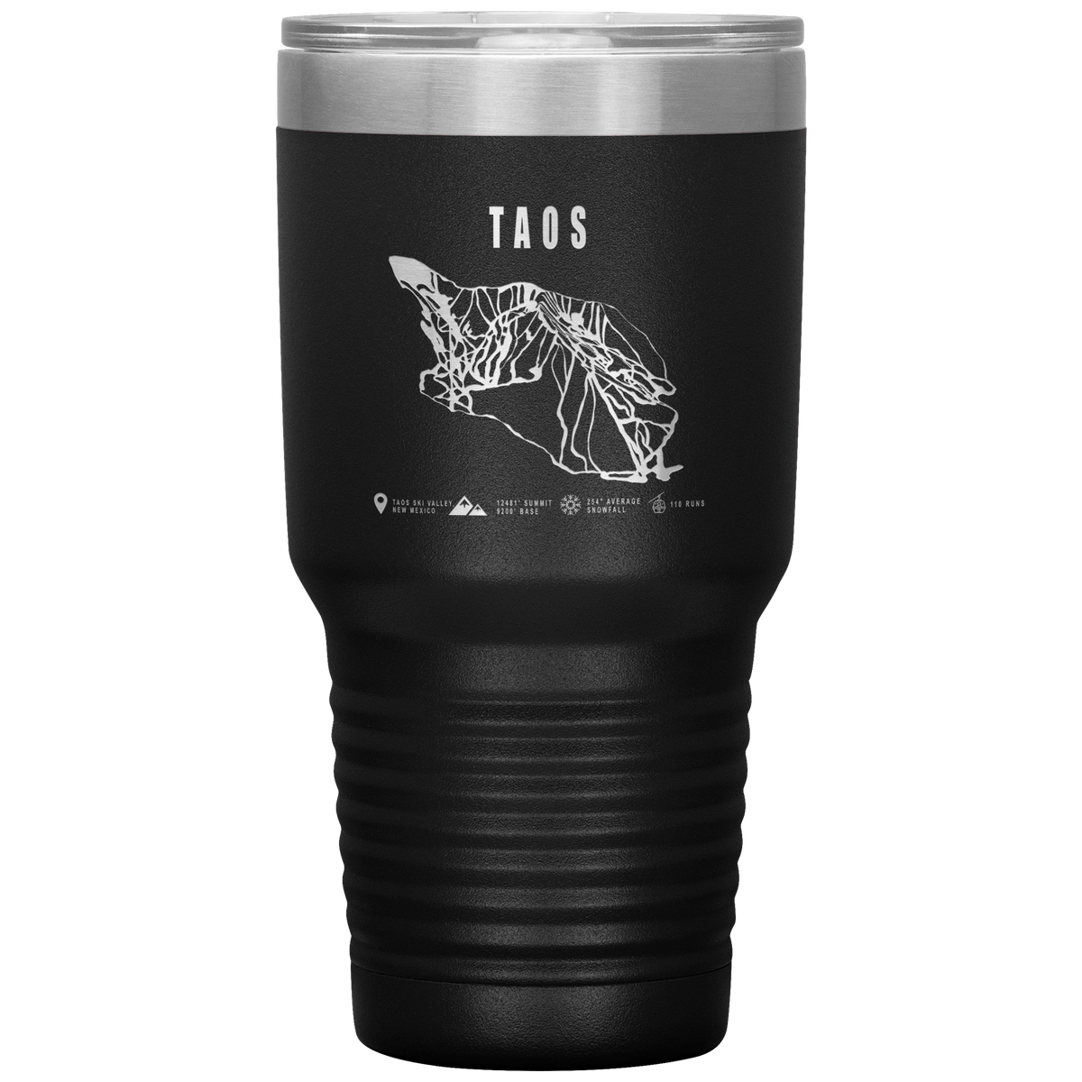 Taos, New Mexico Ski Trail Map 30oz Tumbler - Powderaddicts