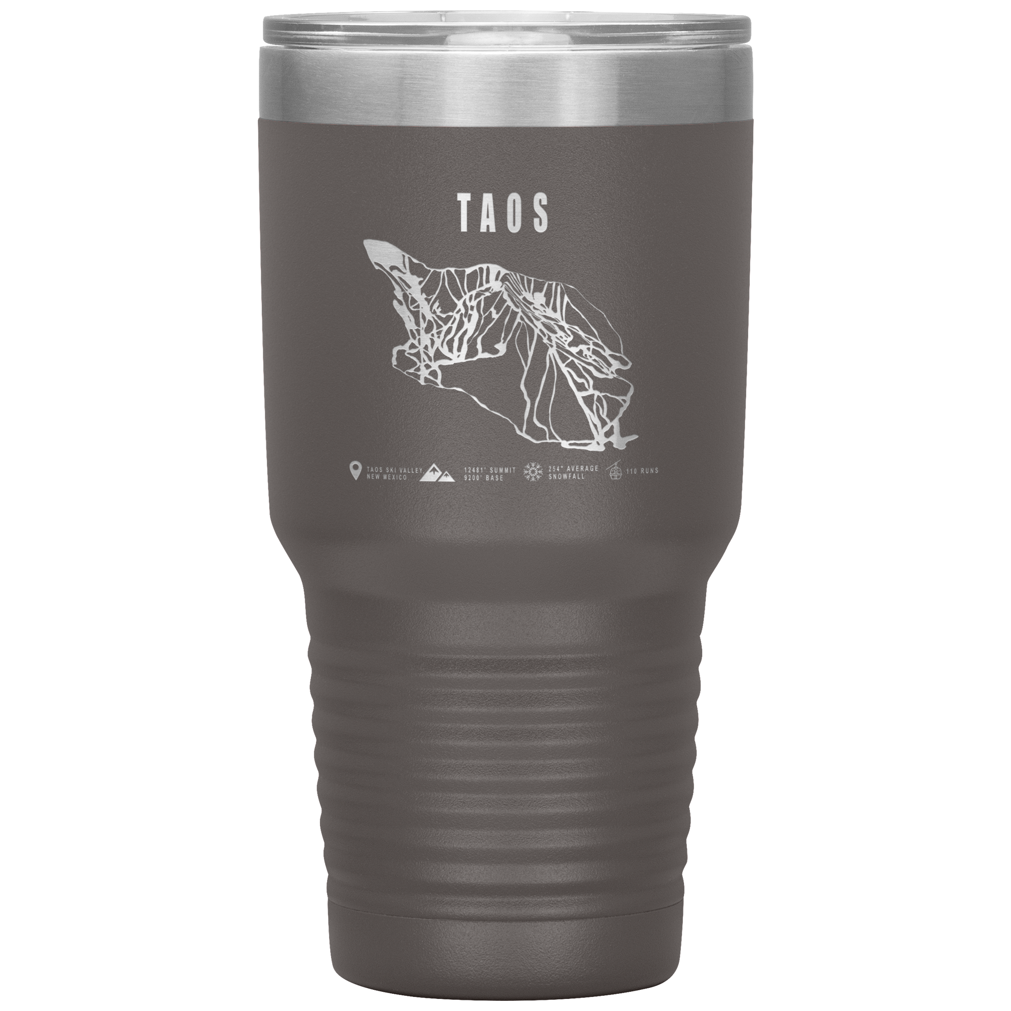 Taos, New Mexico Ski Trail Map 30oz Tumbler - Powderaddicts