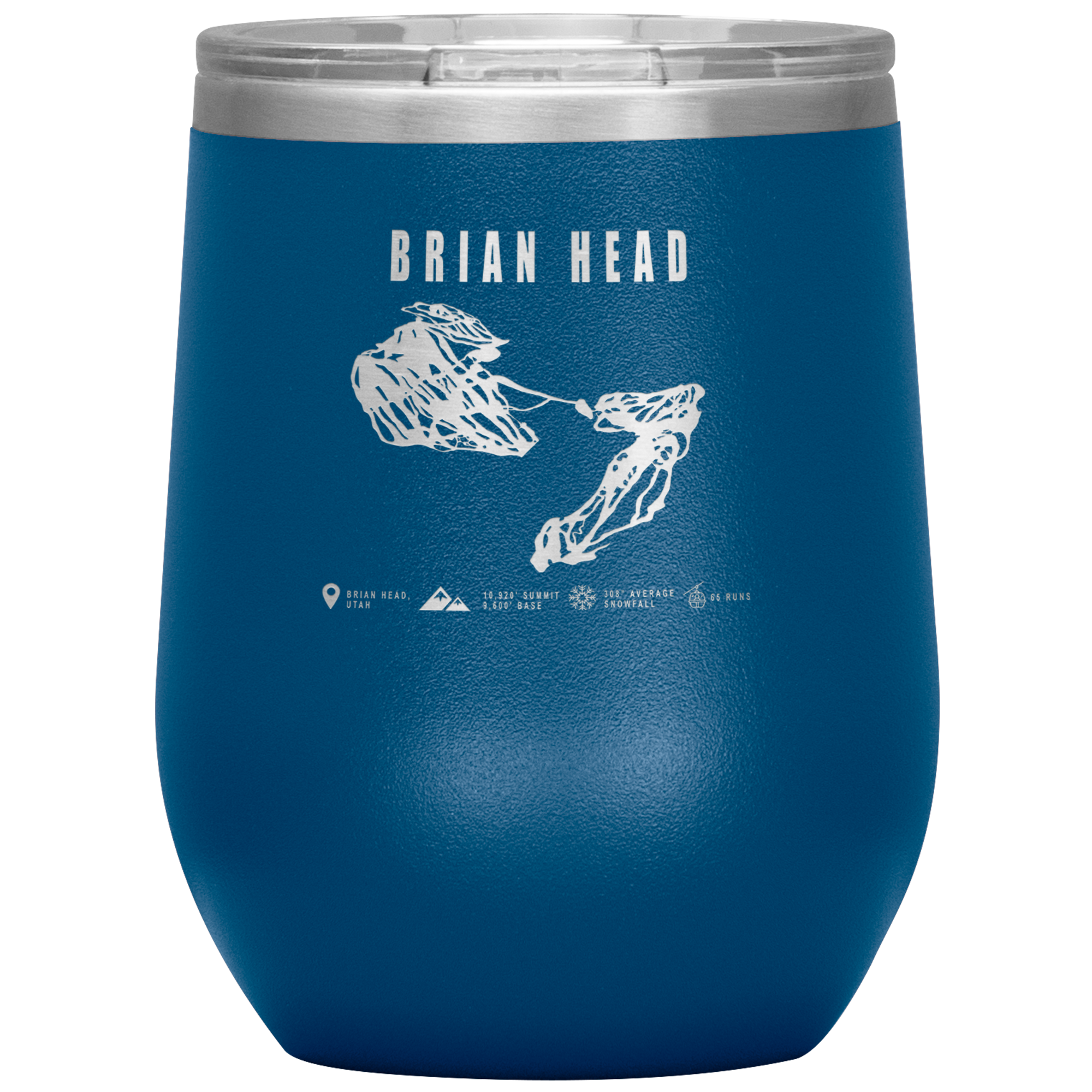 Brian Head,Utah Ski Trail Map Wine 12oz Tumbler - Powderaddicts