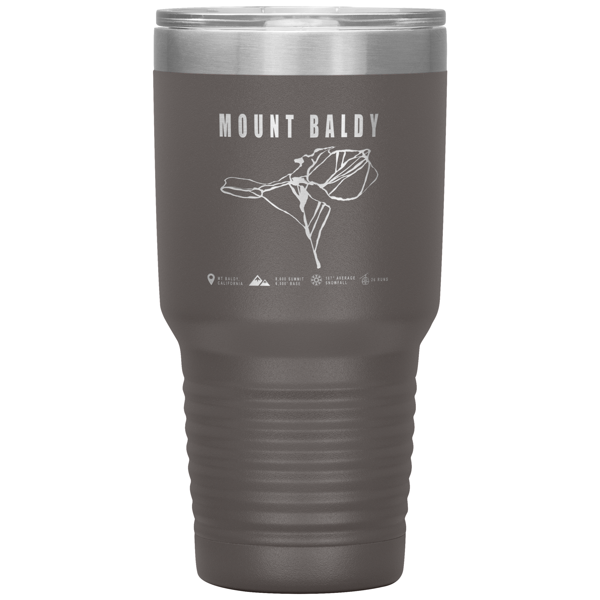 Mount Baldy, California Ski Trail Map 30oz Tumbler - Powderaddicts