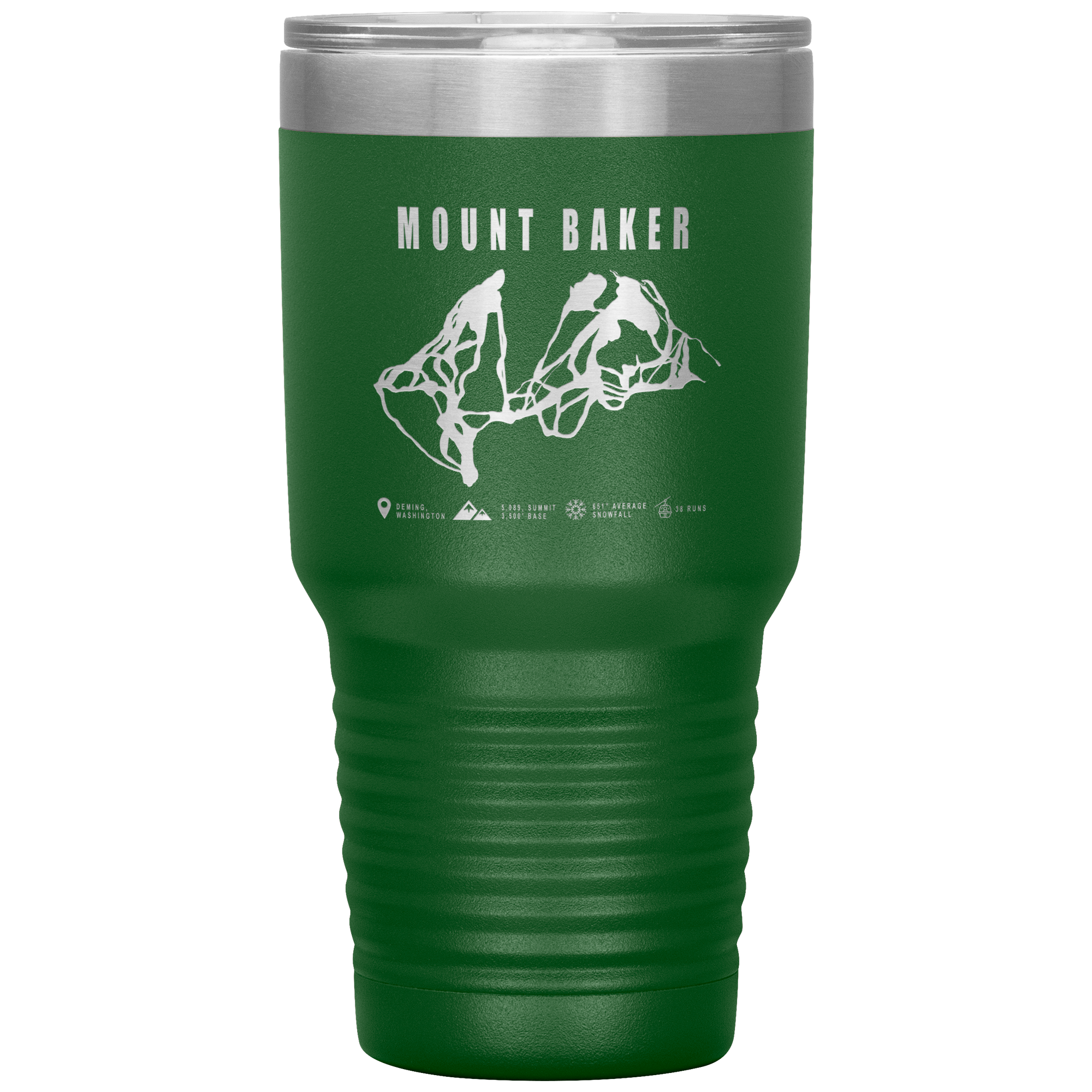 Mount Baker, Washington Ski Trail Map 30oz Tumbler - Powderaddicts