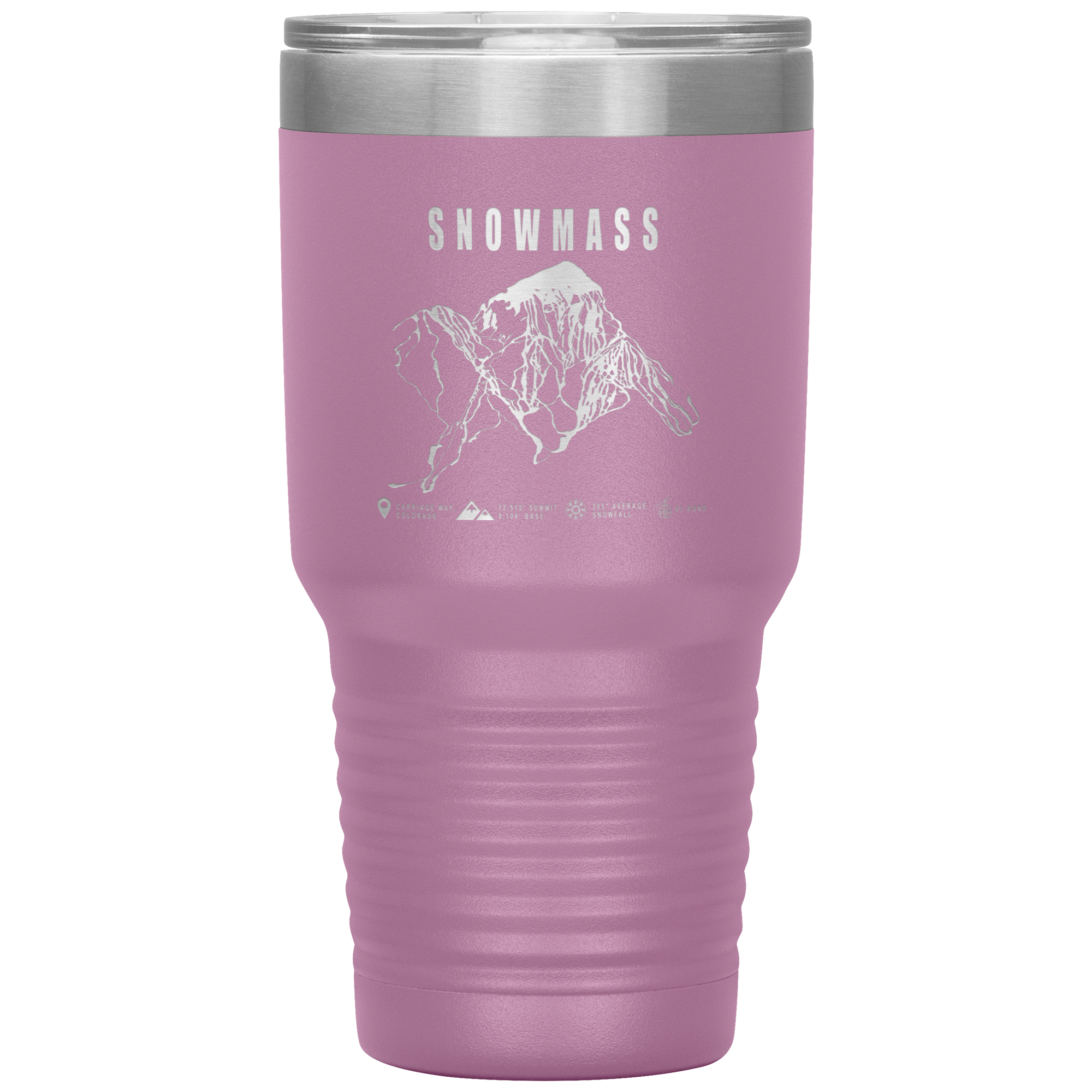 Snowmass Colorado Ski Trail Map 30oz Tumbler - Powderaddicts