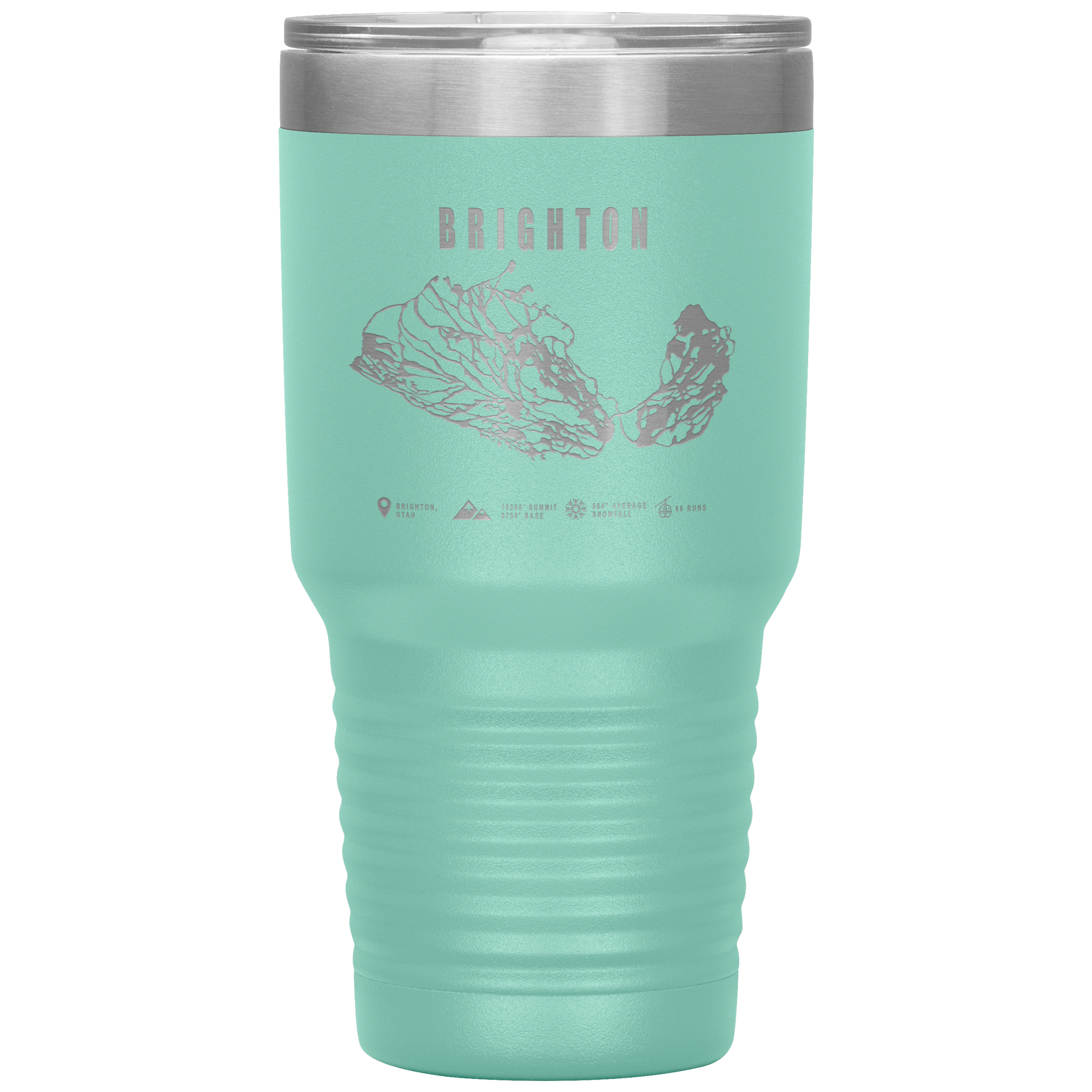 Brighton,Utah Ski Trail Map 30oz Tumbler - Powderaddicts