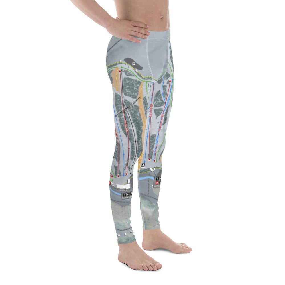 Kissing Bridge, New York Ski Trail Map Men's Base Layer Bottom - Powderaddicts