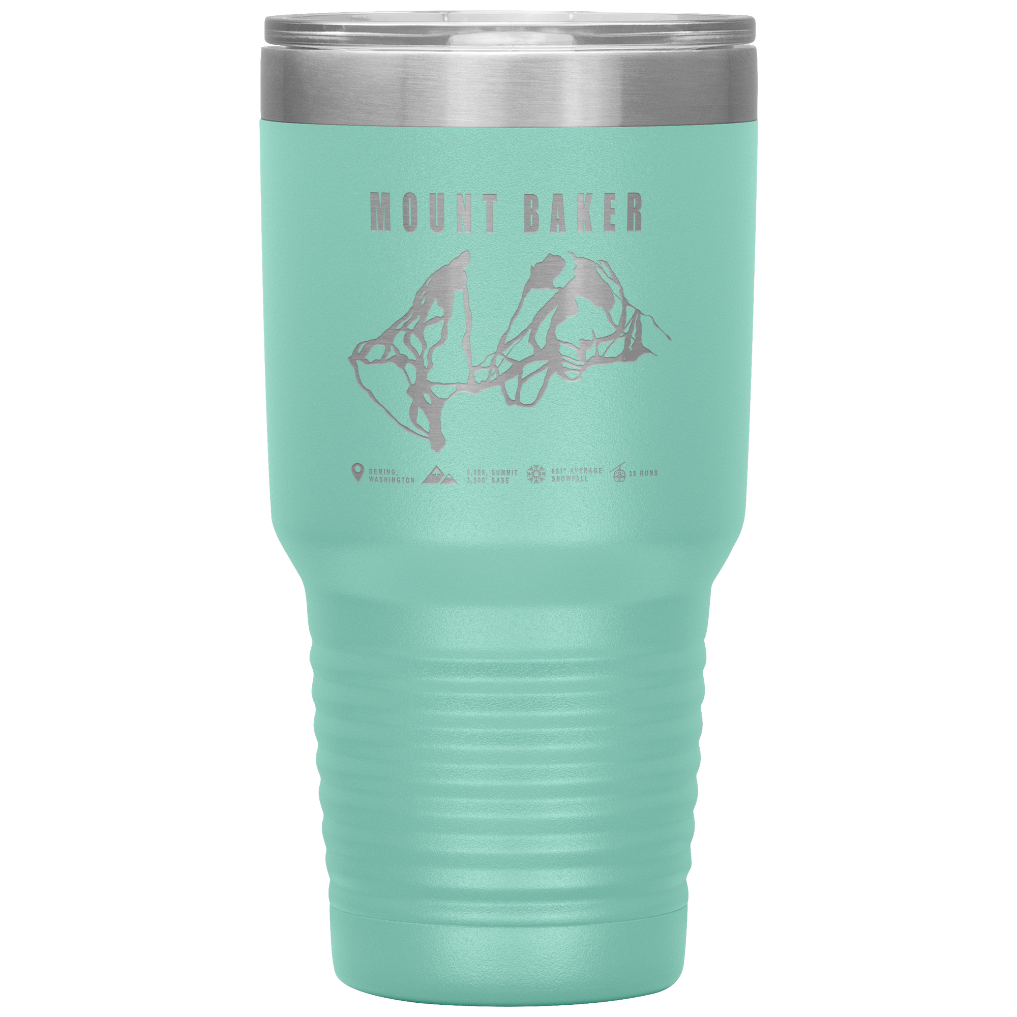 Mount Baker, Washington Ski Trail Map 30oz Tumbler - Powderaddicts