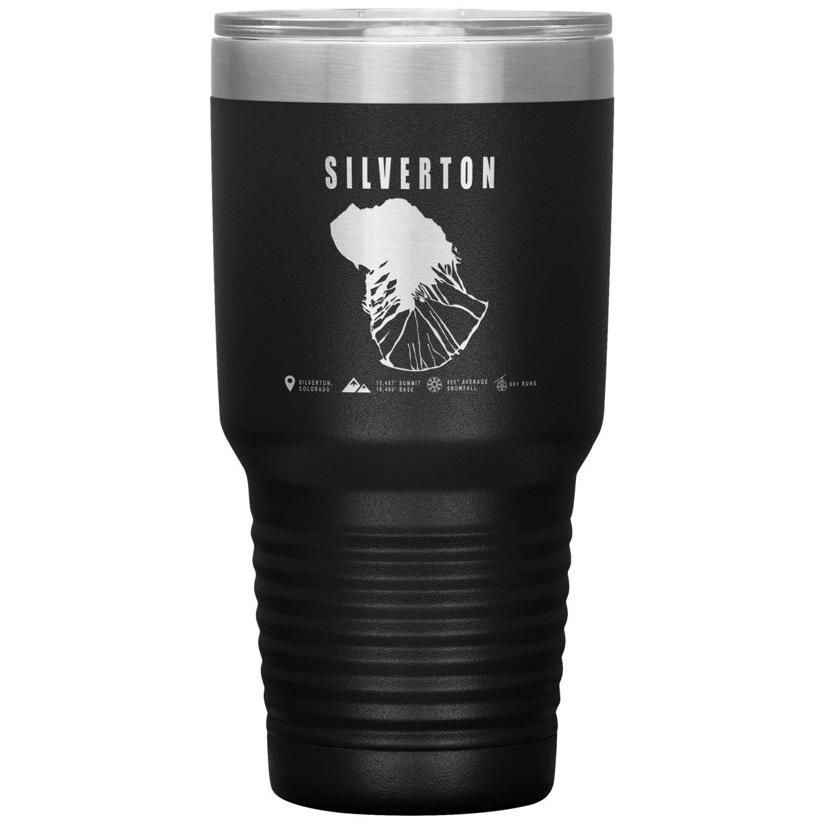 Silverton Colorado Ski Trail Map 30oz Tumbler - Powderaddicts