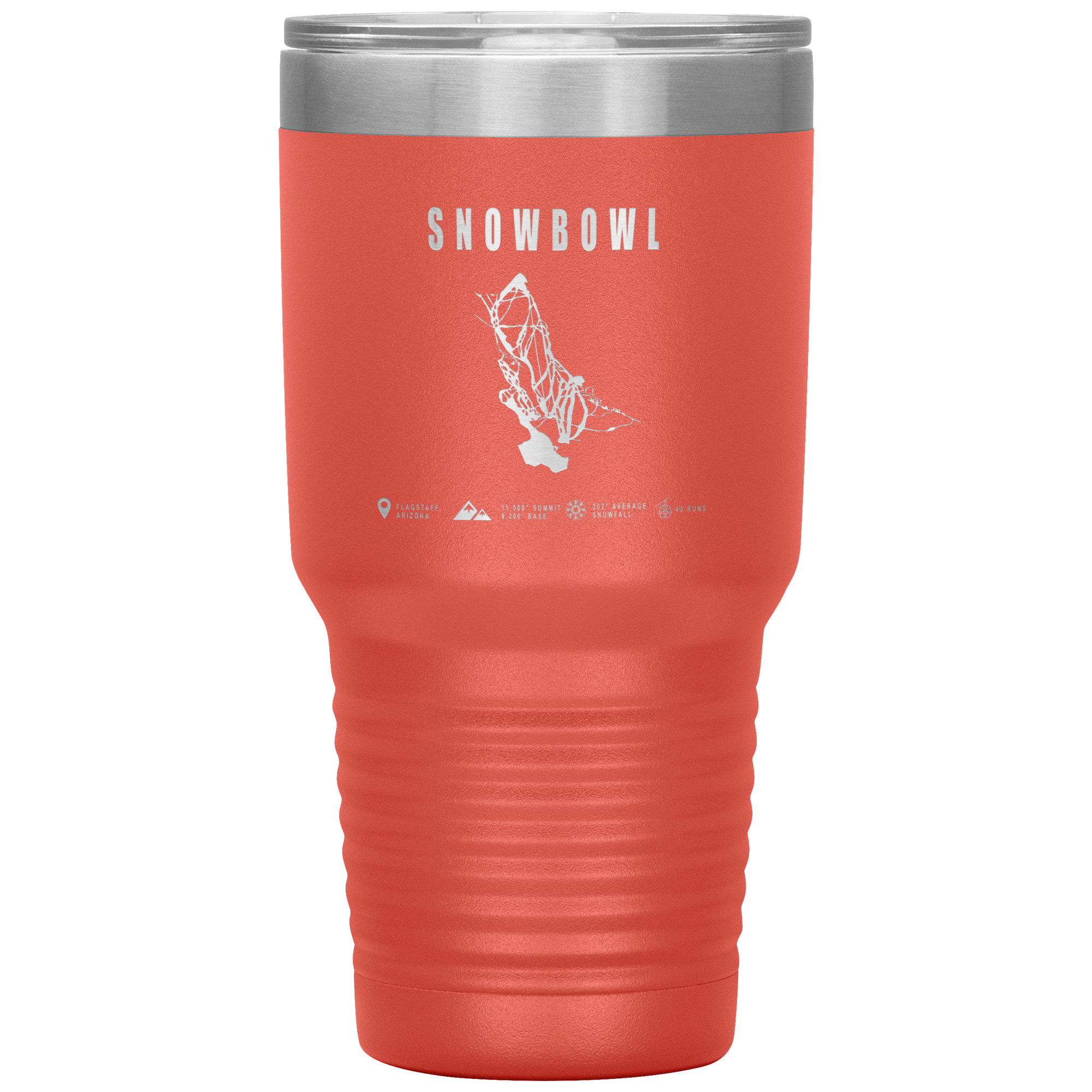 Snowbowl, Arizona Ski Trail Map 30oz Tumbler - Powderaddicts