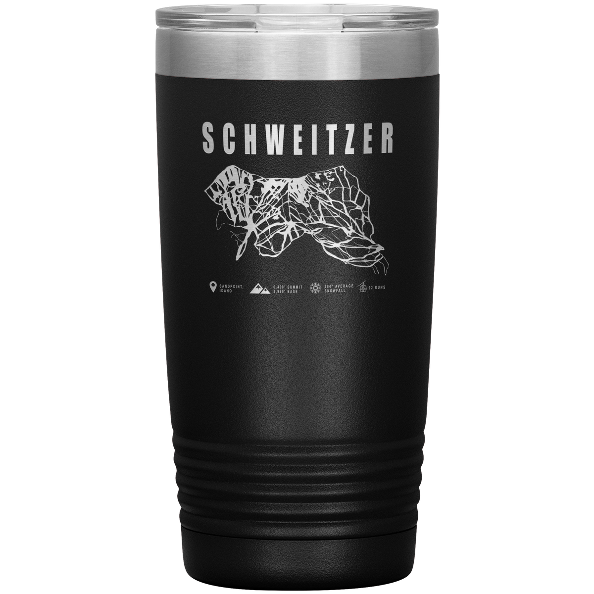 Schweitzer Idaho Ski Trail Map 20oz Tumbler - Powderaddicts