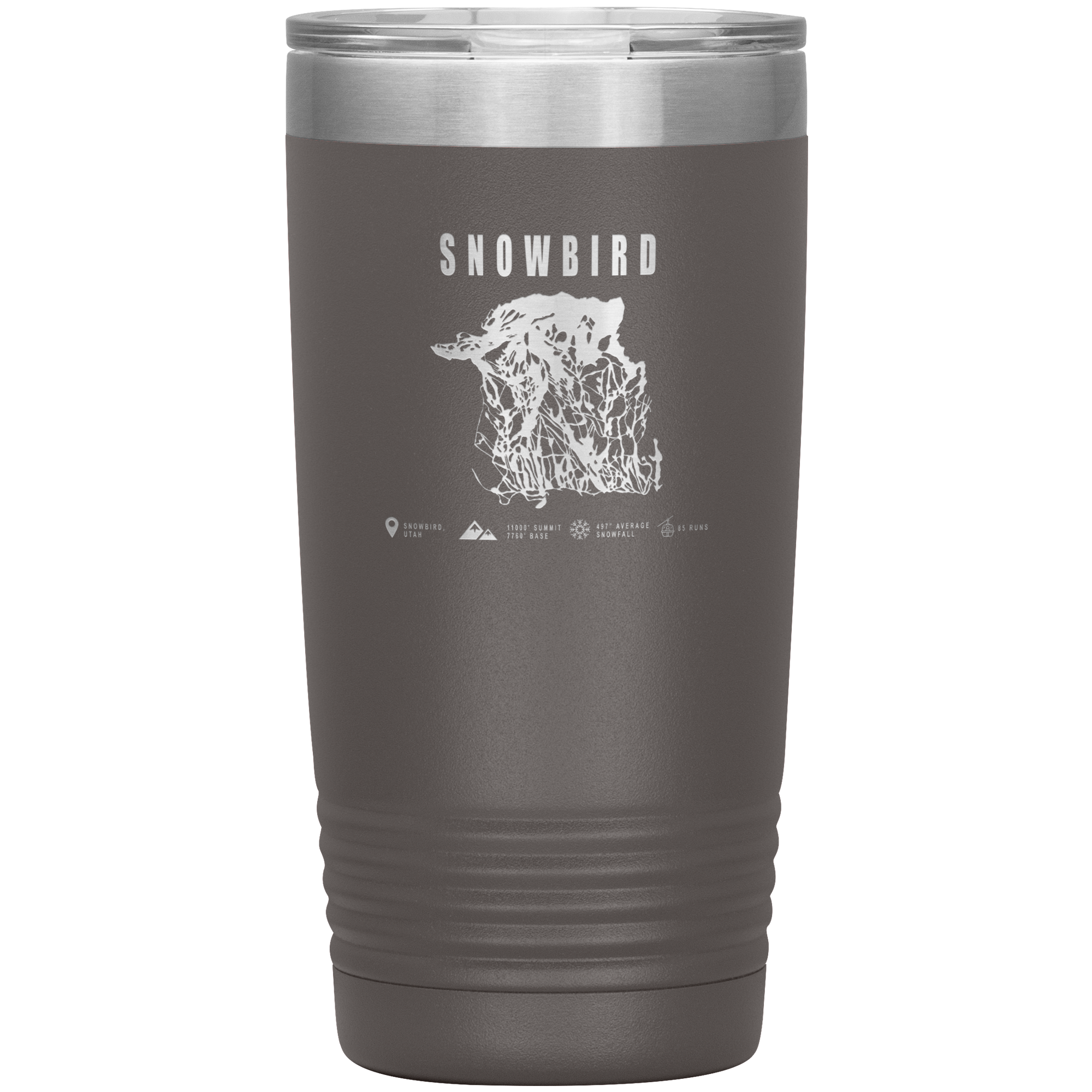 Snowbird,Utah Ski Trail Map 20oz Tumbler - Powderaddicts