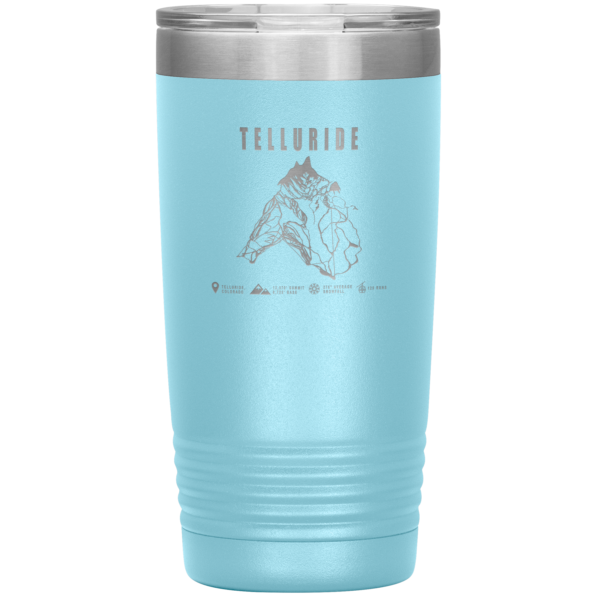 Telluride Colorado Ski Trail Map 20oz Tumbler - Powderaddicts