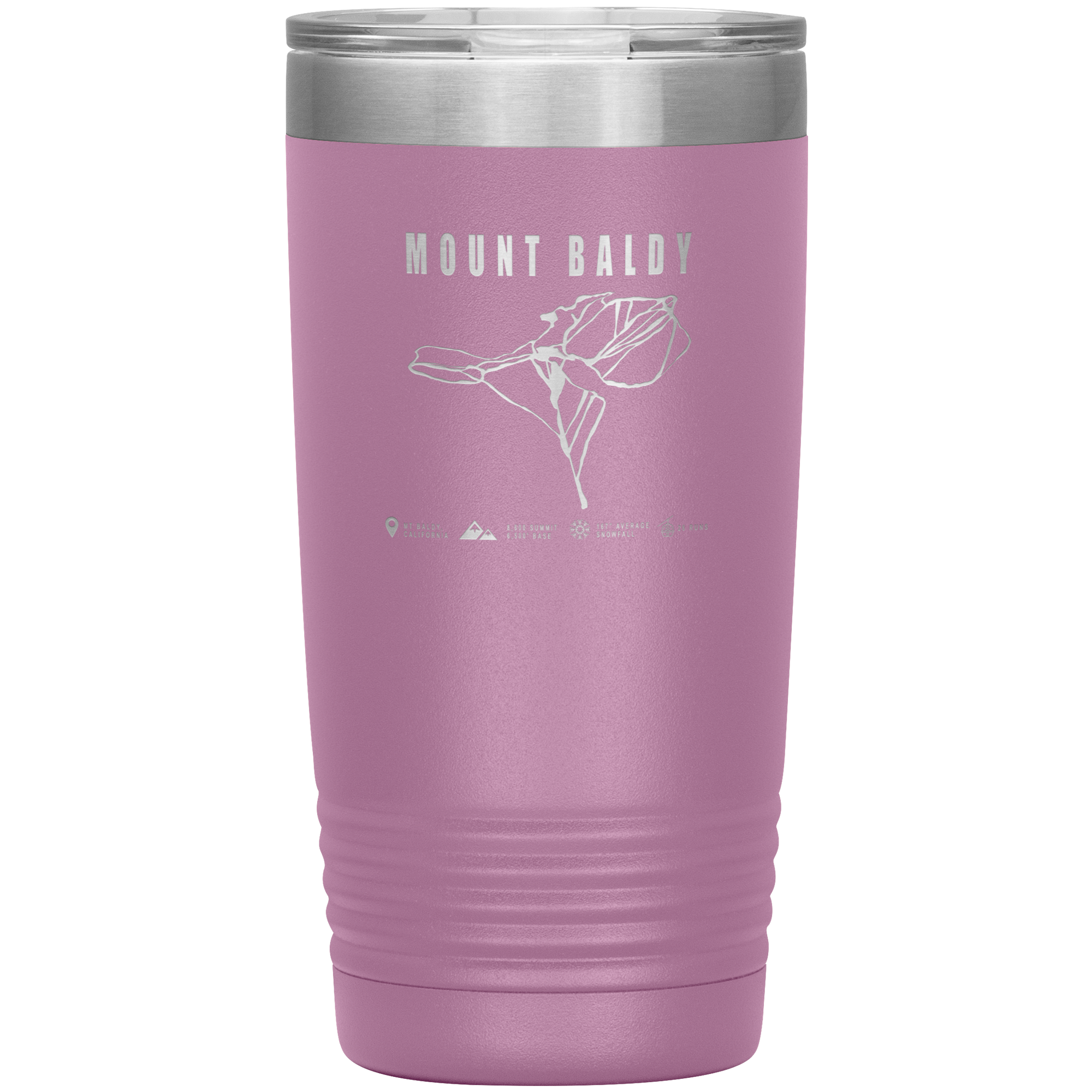 Mount Baldy, California Ski Trail Map 20oz Tumbler - Powderaddicts