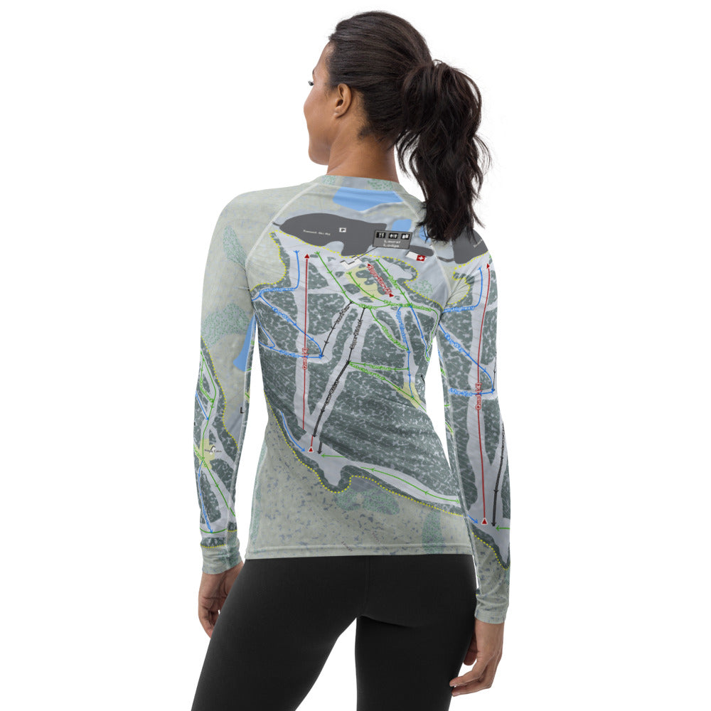 Laurel Mountain, Pennsylvania Ski Trail Map Women's Base Layer Top - Powderaddicts